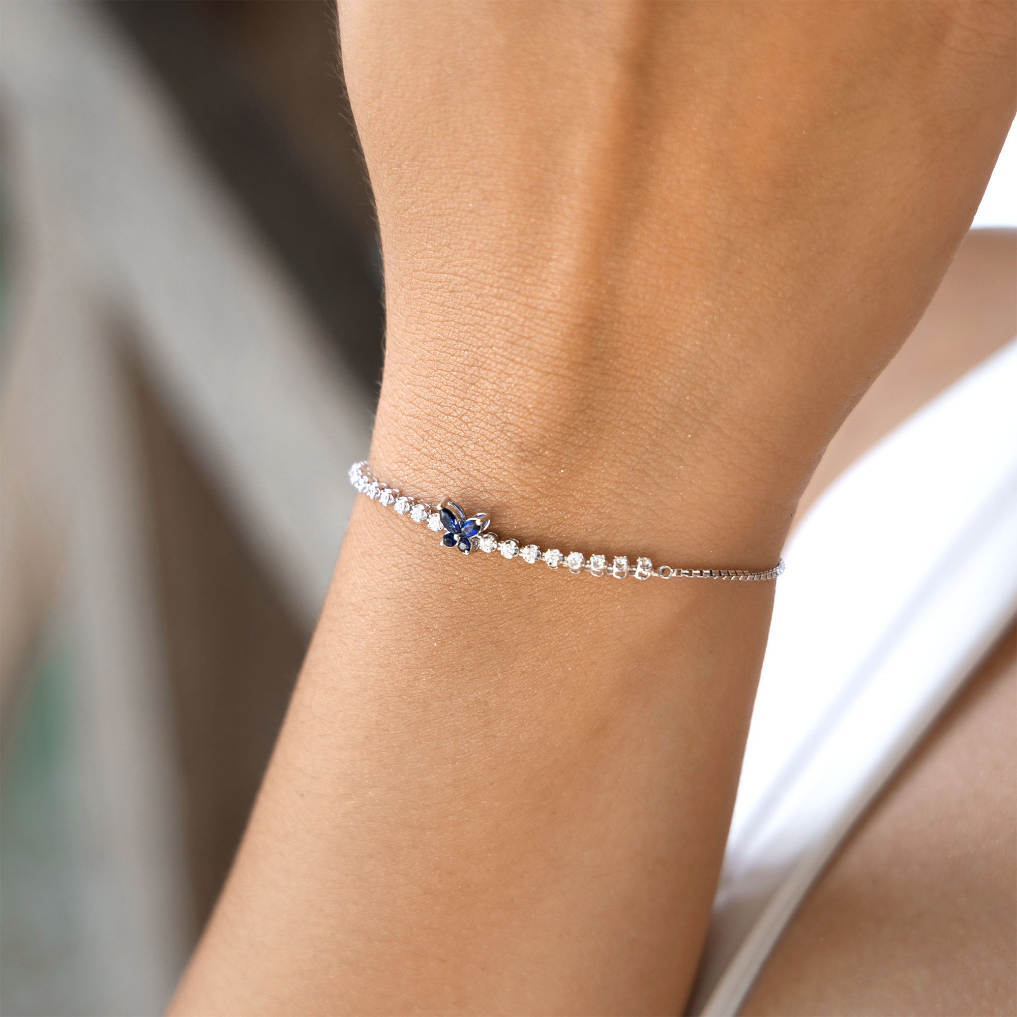 Vynra Diamond Bracelet With Blue Sapphire (D2411250003)