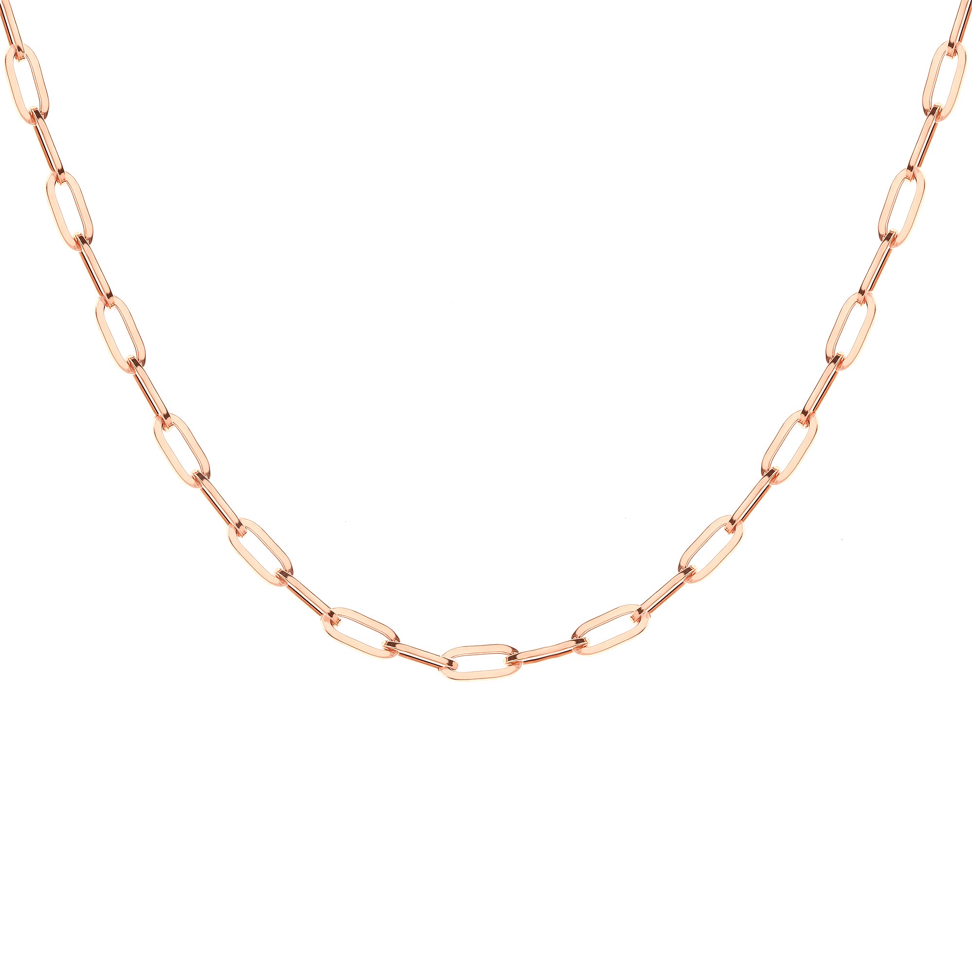 H Paper Clip 0.85 Gold Necklace Chain 18K Rosegold (S2304040115)
