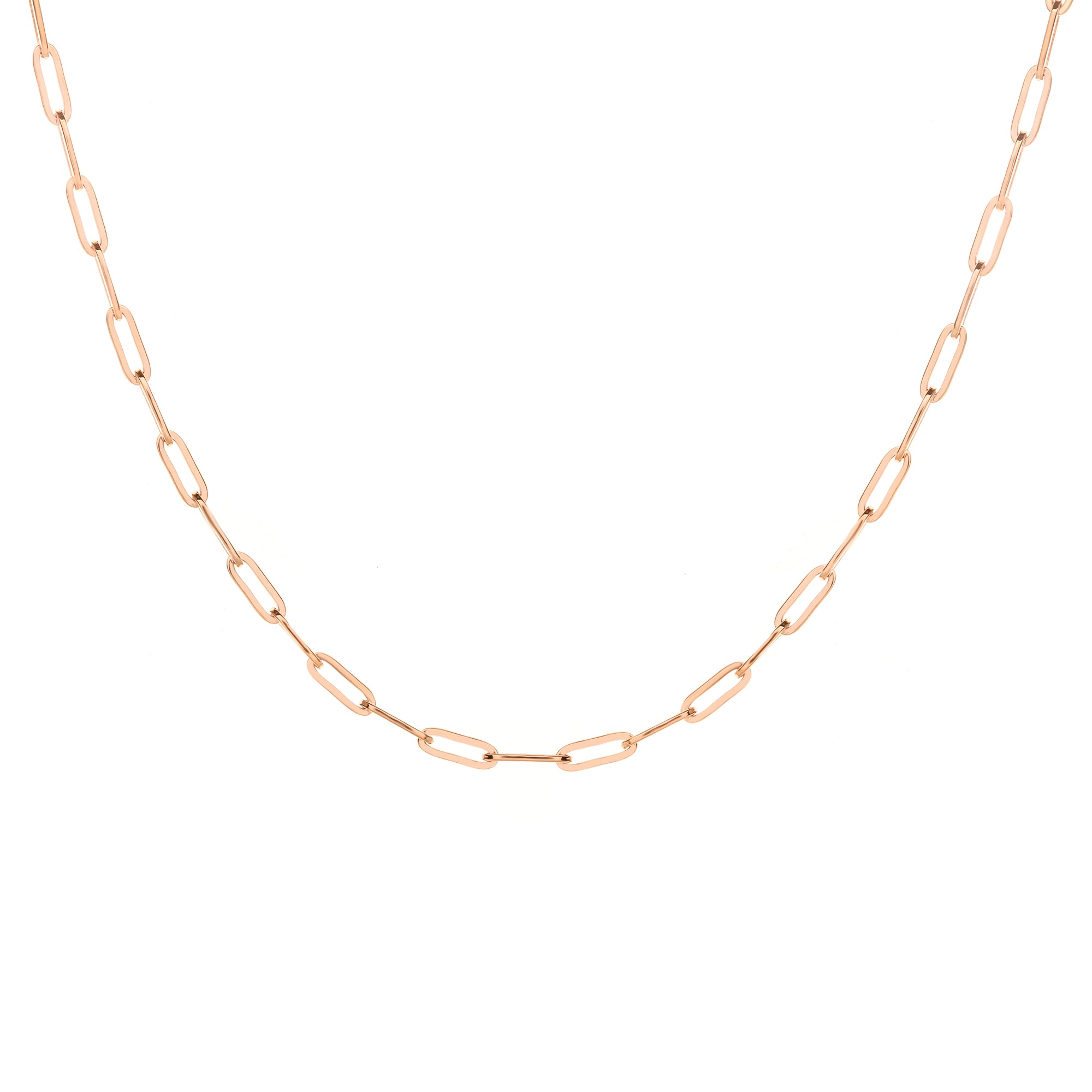 H Paper Clip 0.45 Gold Necklace Chain 18K Rosegold (S2304040033)
