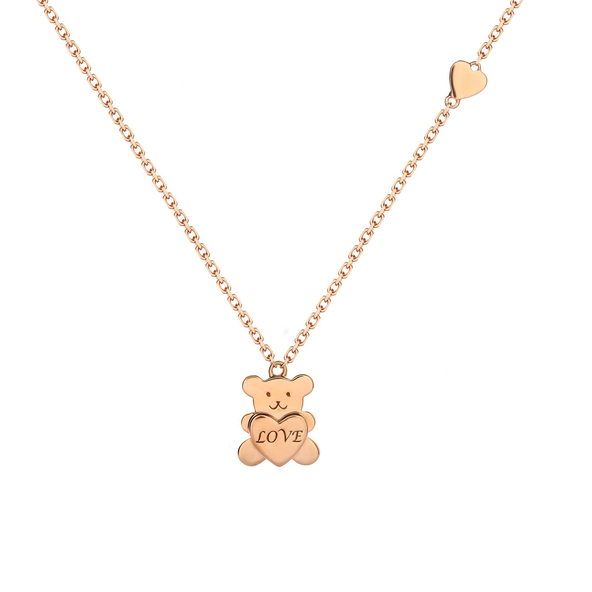 Tedy Bear Love Gold Necklace Rosegold (G2401230071)