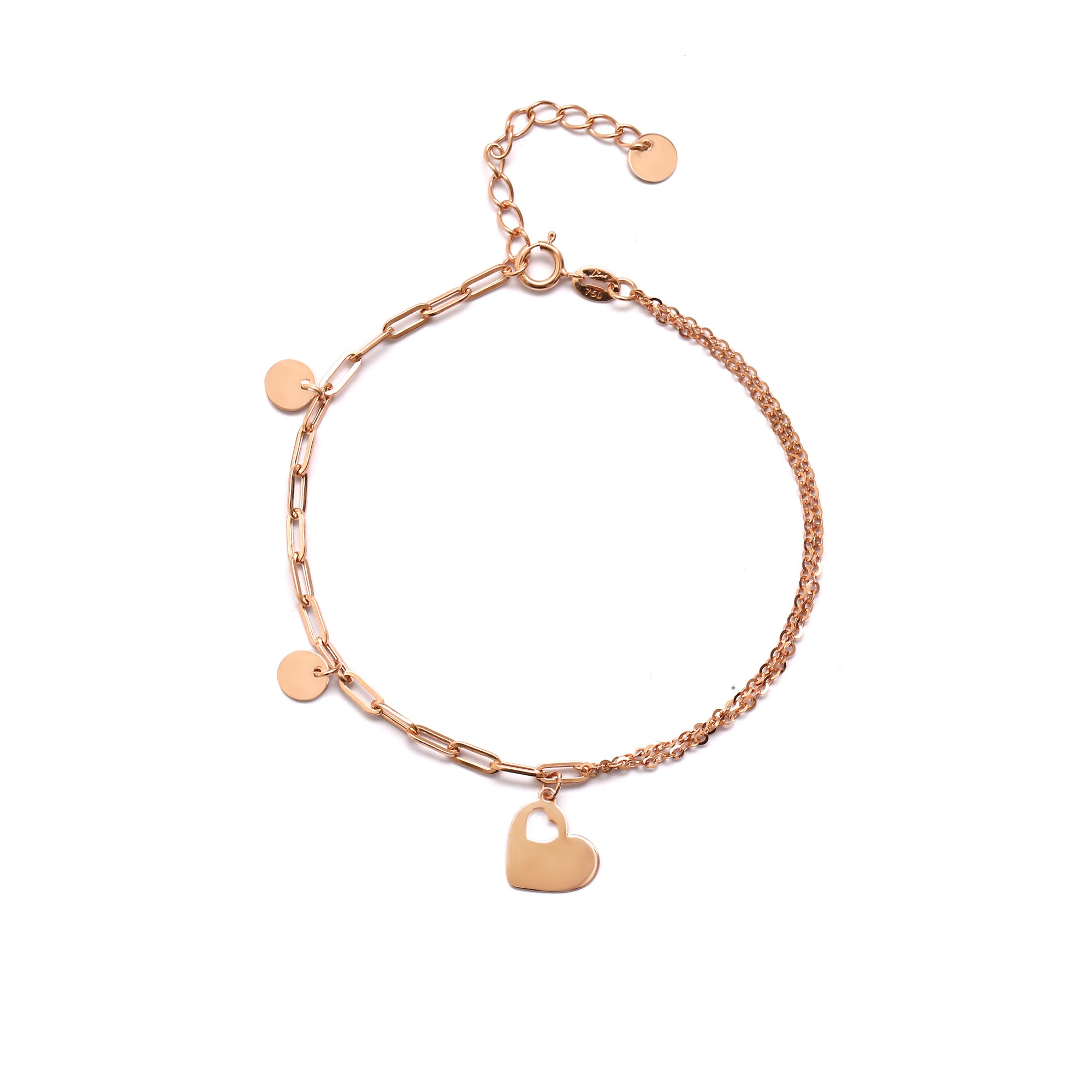 Love Link and Paper Gold Bracelet Rosegold (S2307280360)