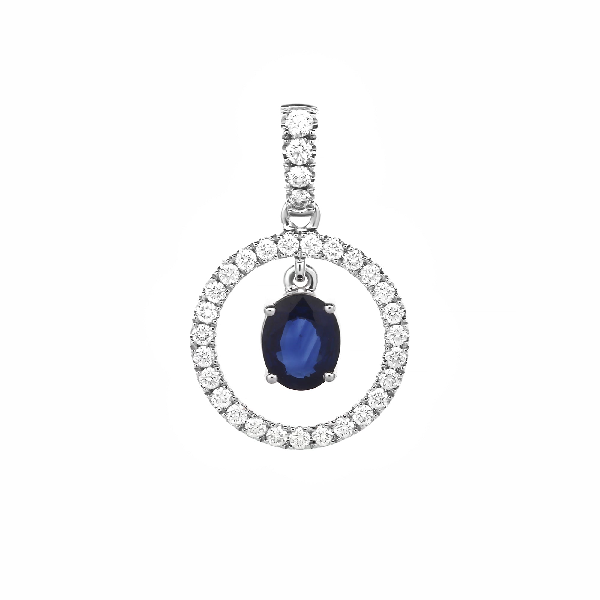 Neela Diamond Pendant With Blue Sapphire (P2405210067)