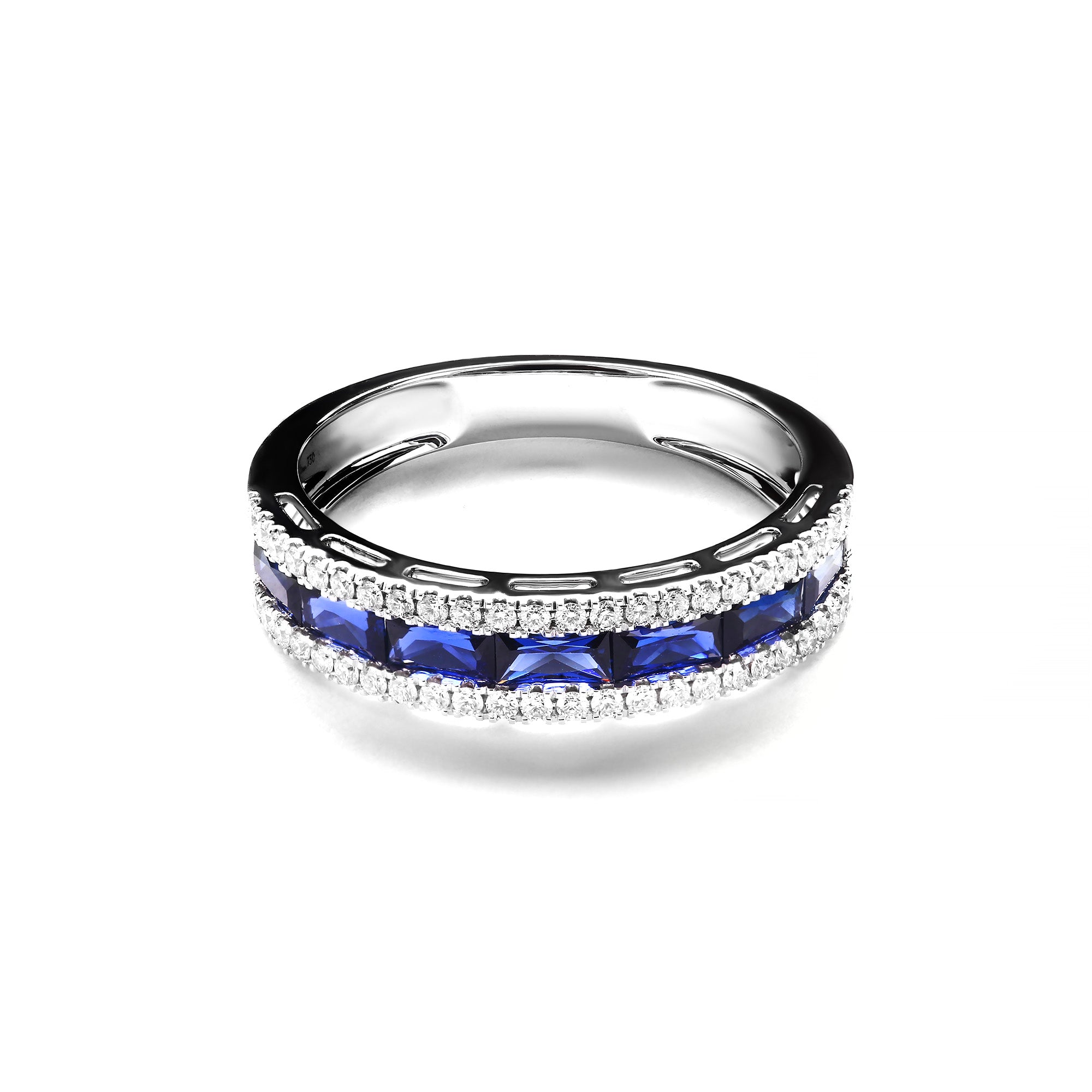 Turquoise Diamond Ring With Blue Sapphire (P2405170069)