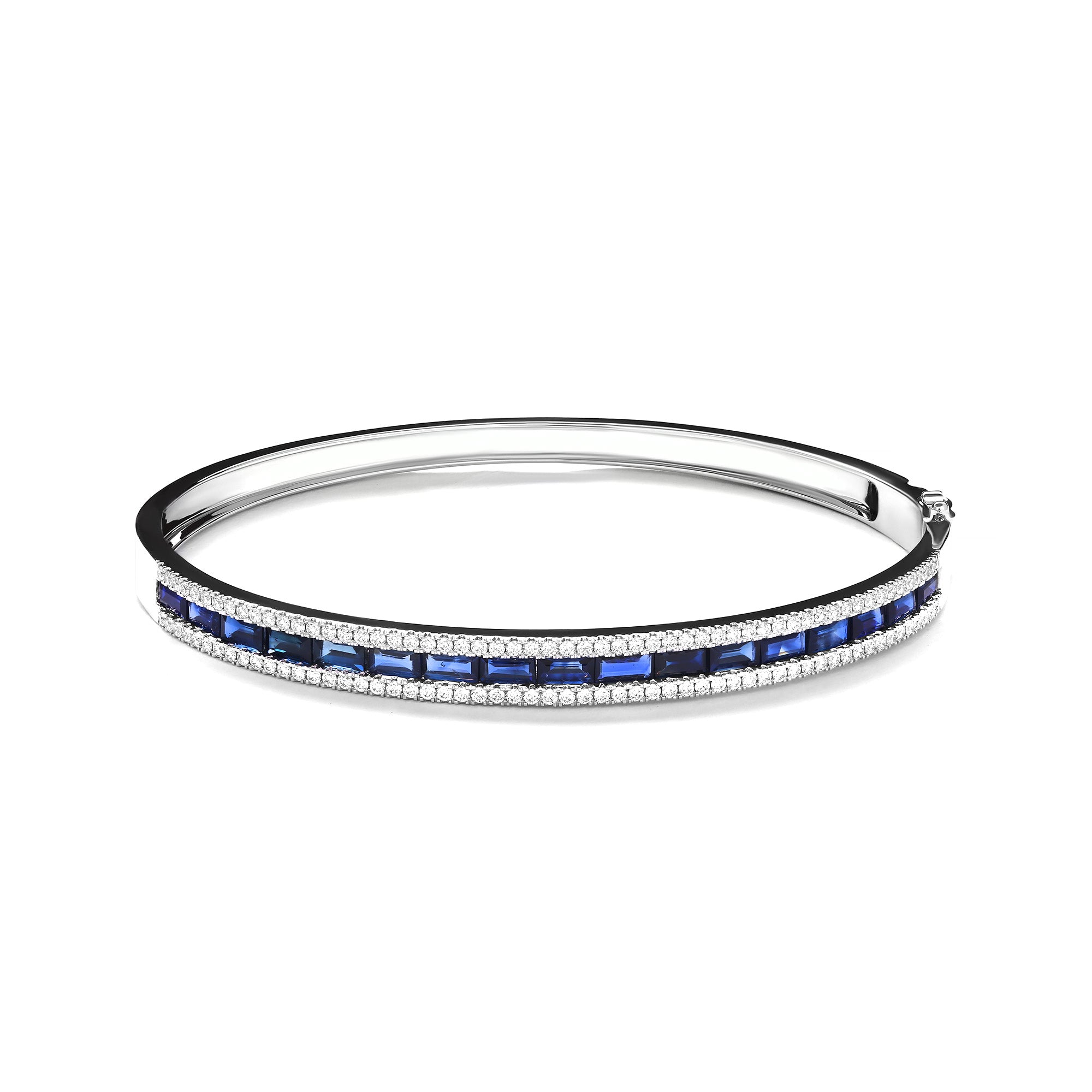 Turquoise Diamond Bangle With Blue Sapphire (P2405240243)