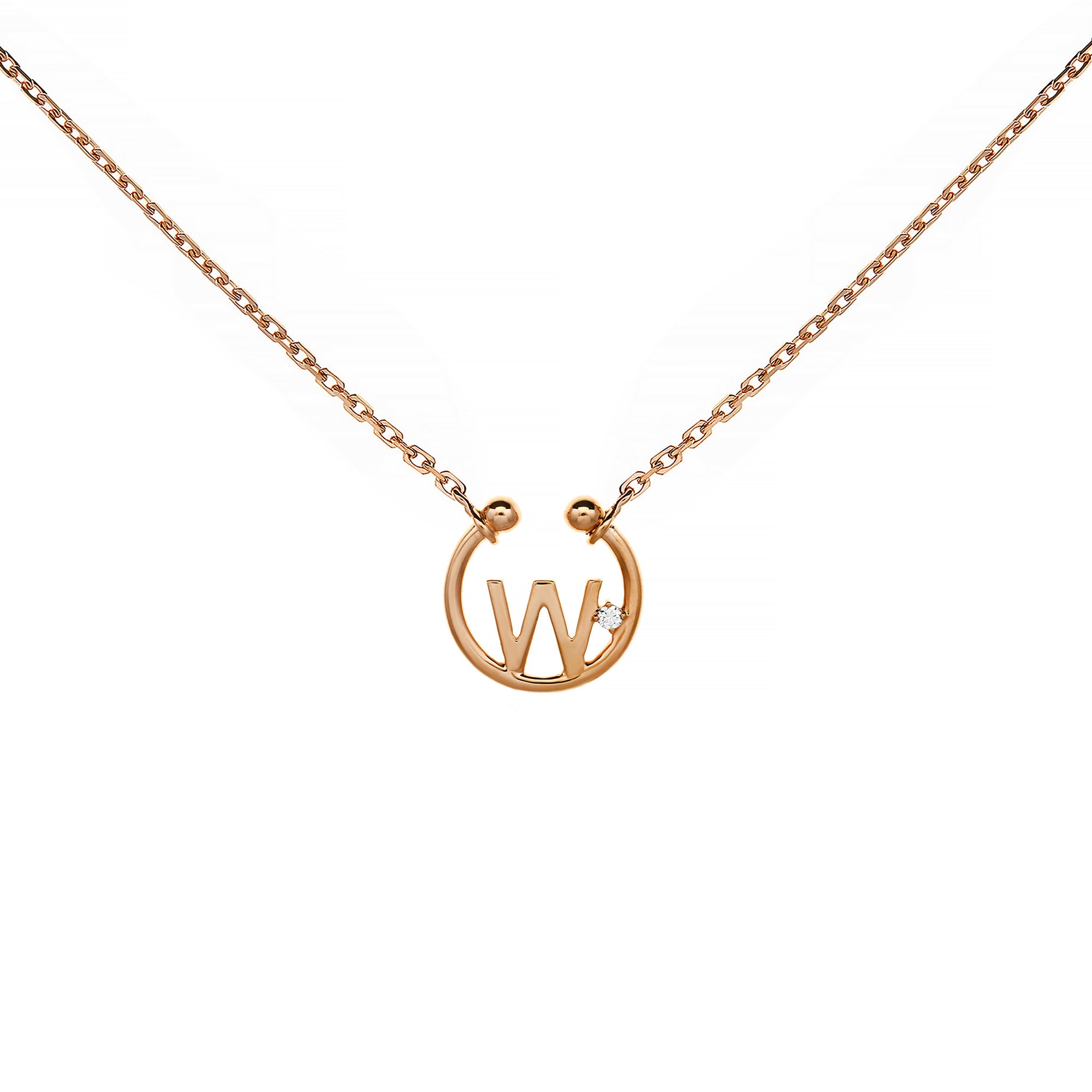 W Alphabeth Diamond Necklace (P2406040011)