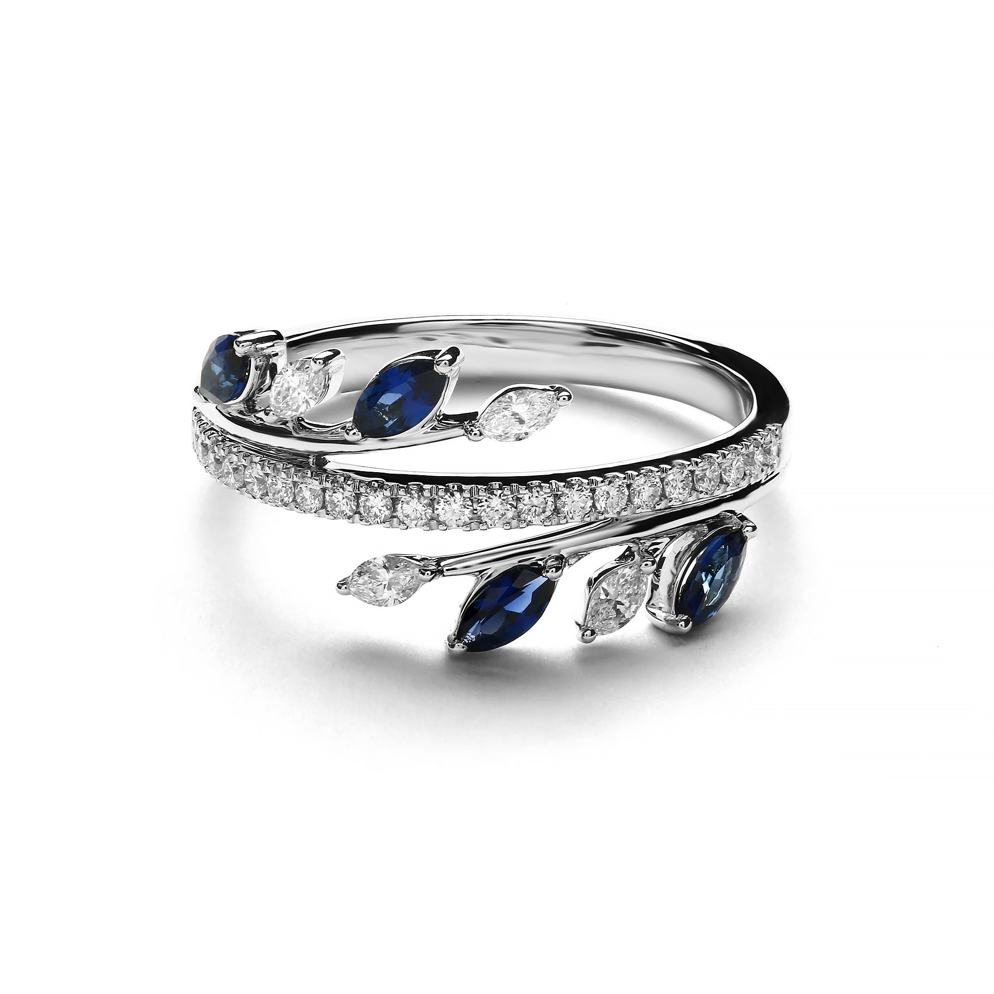 Amaryllis Diamond Ring With Blue Sapphire (P2312110017)