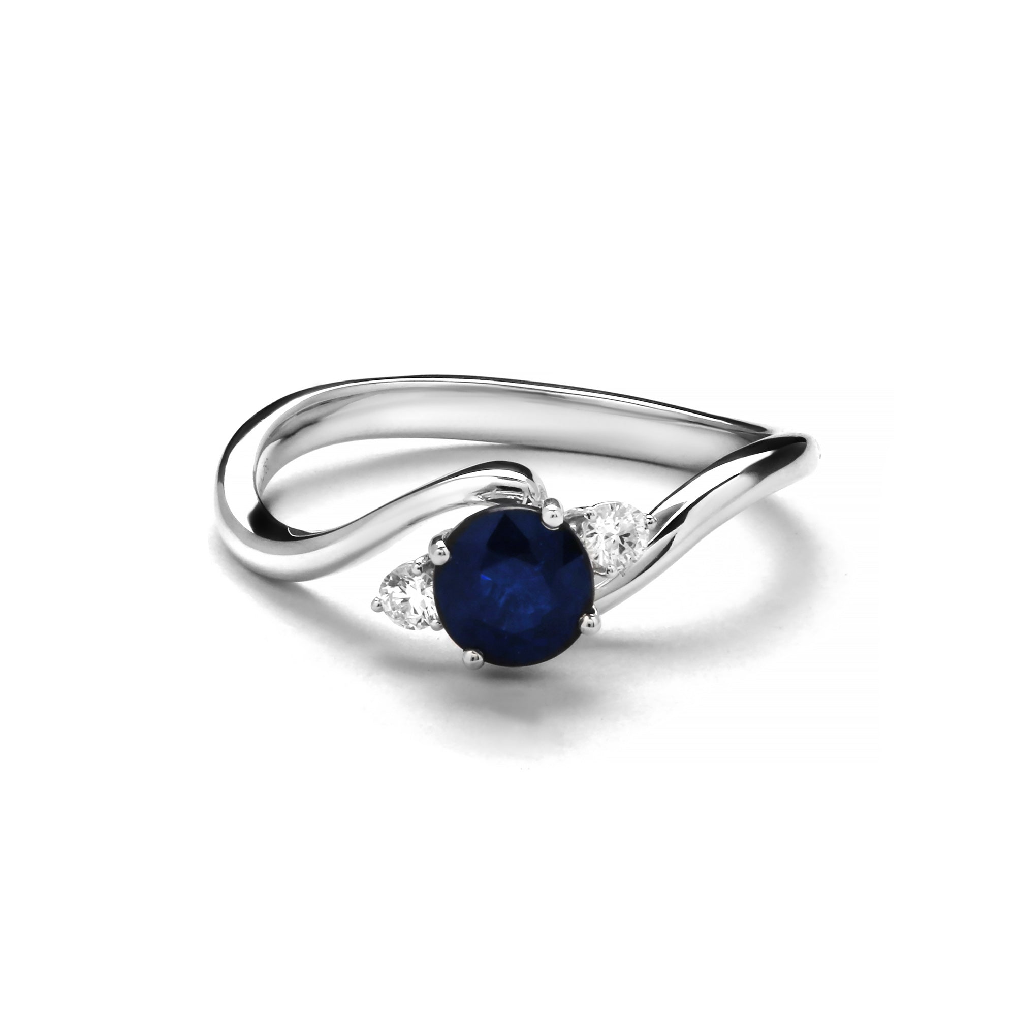 Echo Diamond Ring With Blue Sapphire (D2409110001)