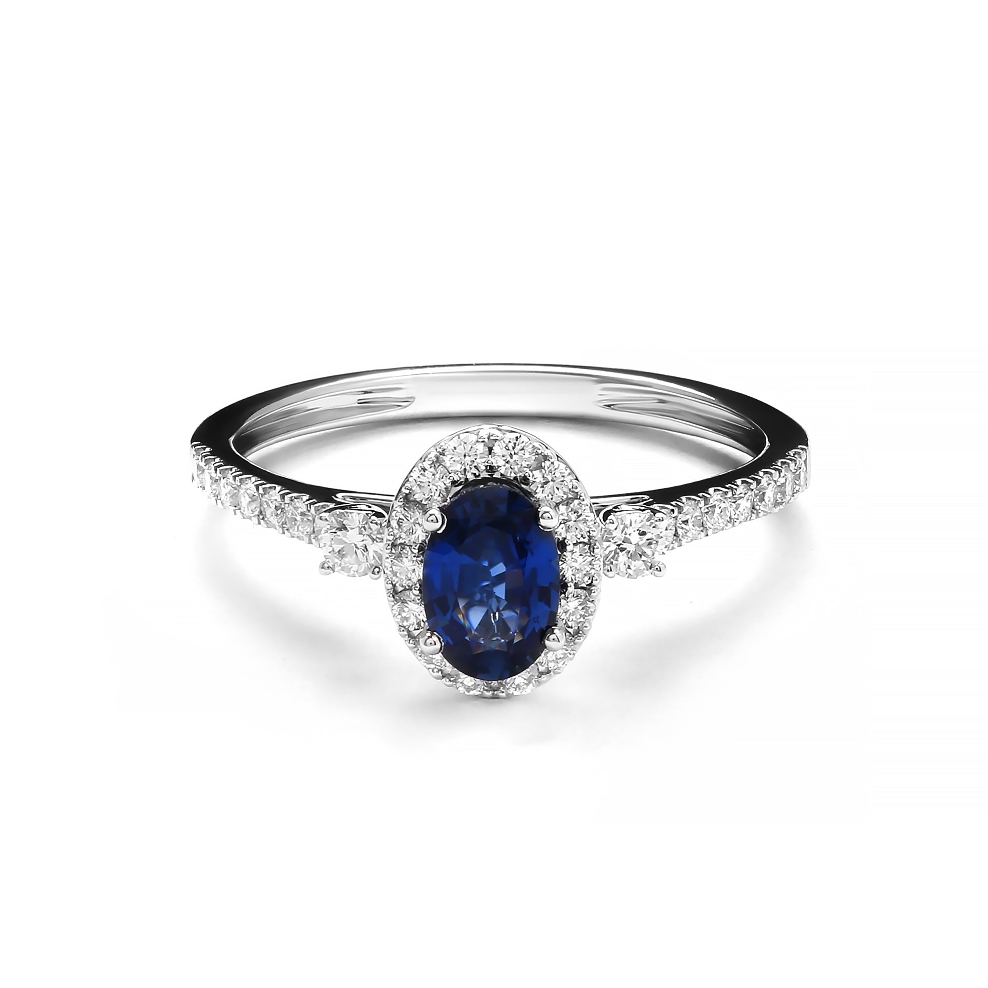 Horizon Diamond Ring With Blue Sapphire (P2502060037)