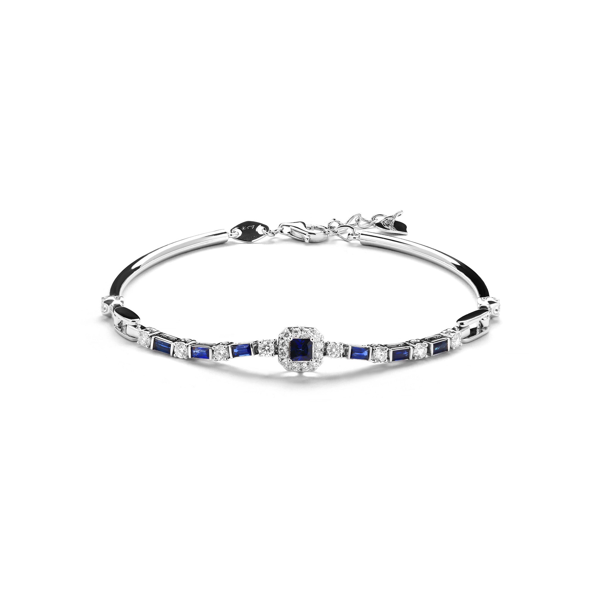Oceanic Diamond Bracelet With Blue Sapphire (P2501220202)