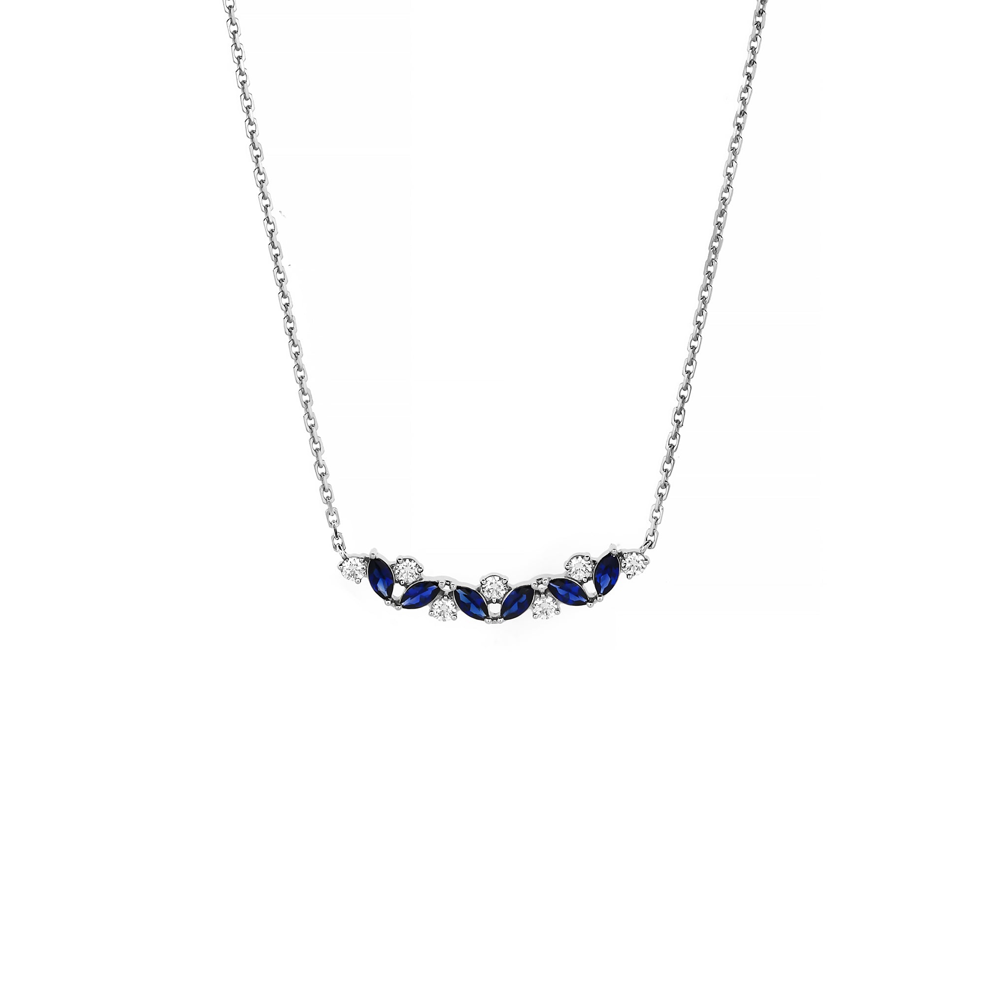 Reef Diamond Necklace With Blue Sapphire (D2408010006)