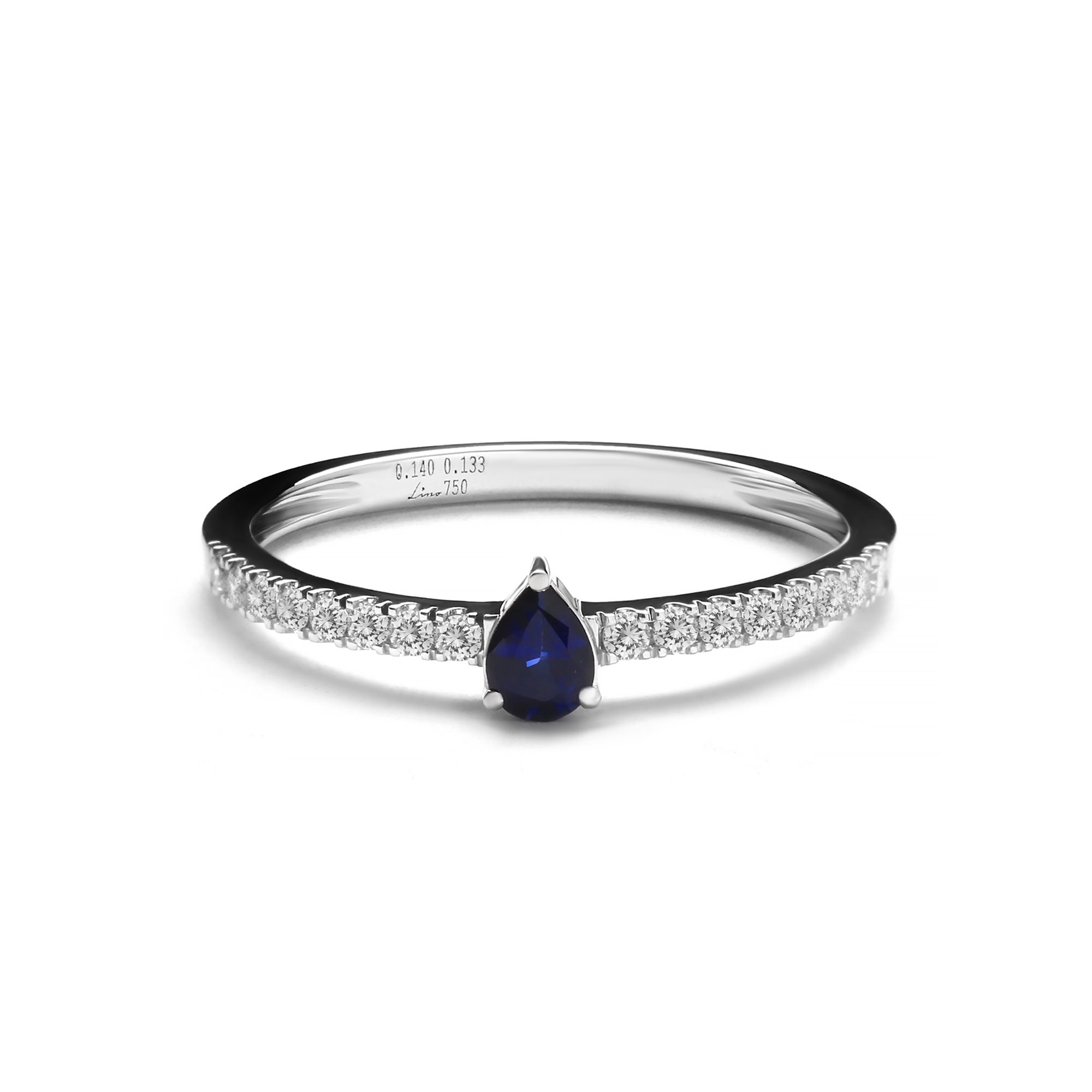 Shimmer Diamond Ring With Blue Sapphire (P2502010001)