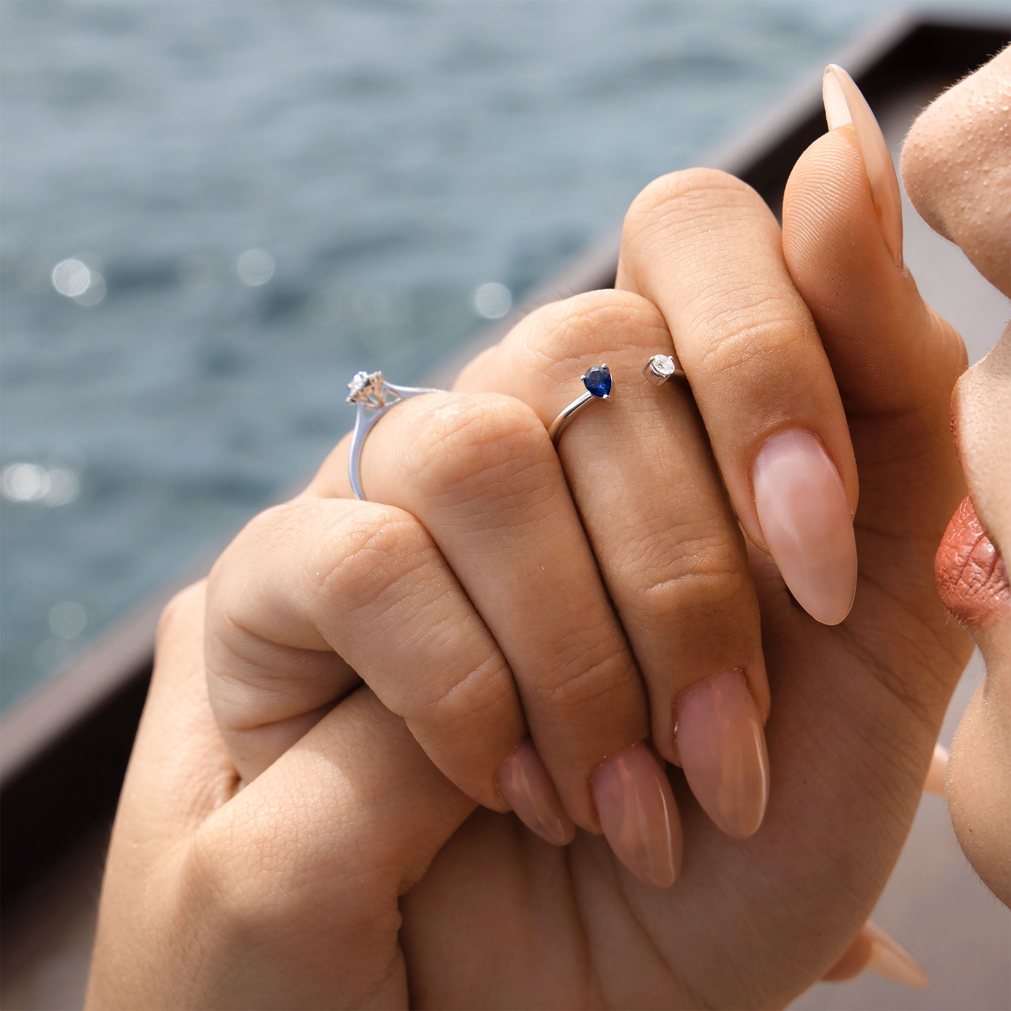 Sira Diamond Ring With Blue Sapphire (P2501220077)
