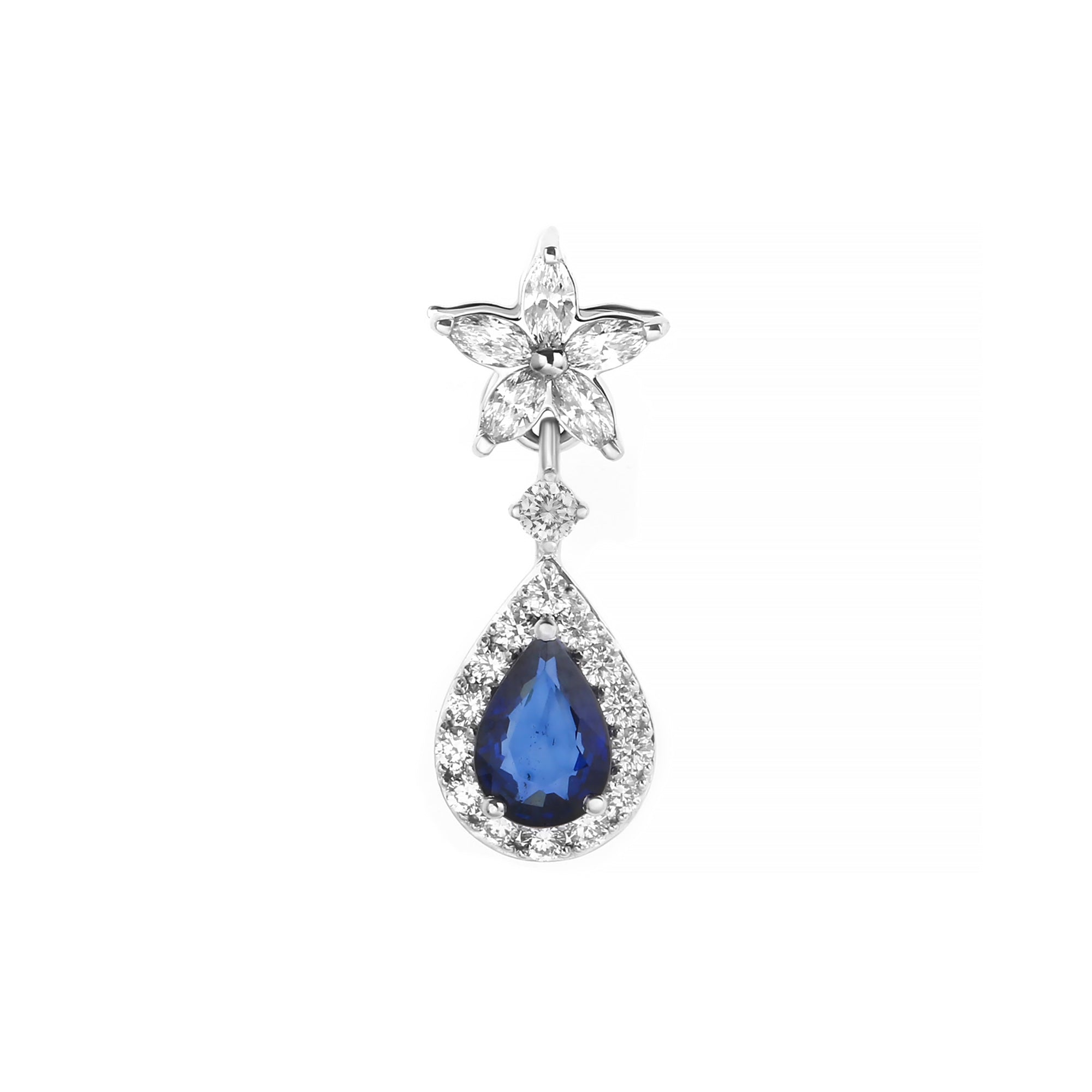 Surf Diamond Pendant With Blue Sapphire (P2502040017)