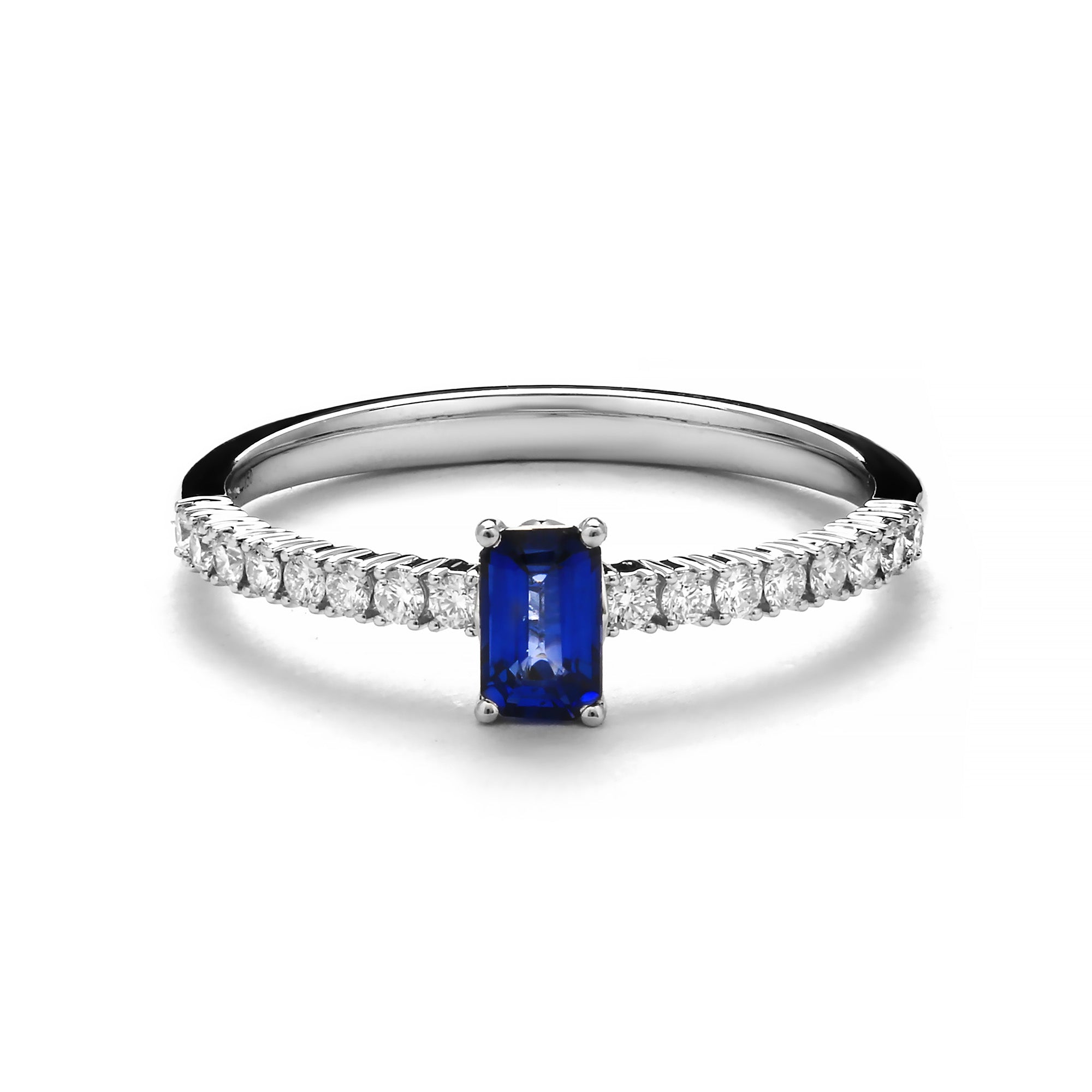 Vapor Diamond Ring With Blue Sapphire (D2409200008)