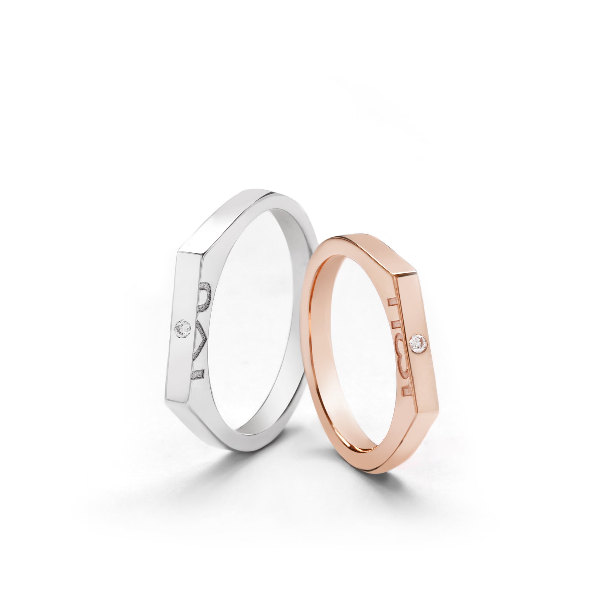 I Love U Couple Diamond Ring