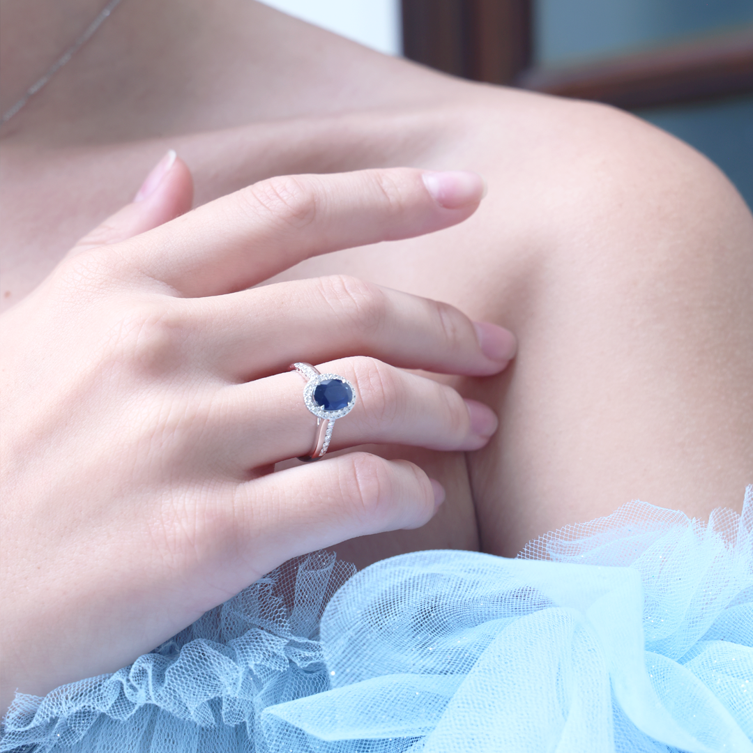 Marina Diamond Ring With Sapphire (P2301060008)