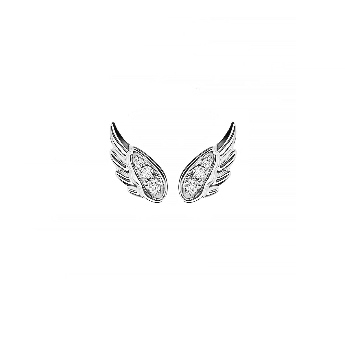 Angel Wings Stud Diamond Earrings (P2311060037)