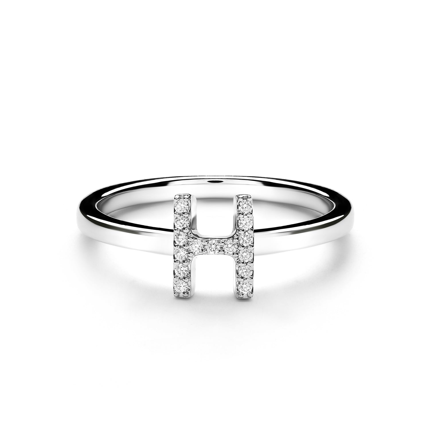 H Alphabet Diamond Ring (P1812100003)