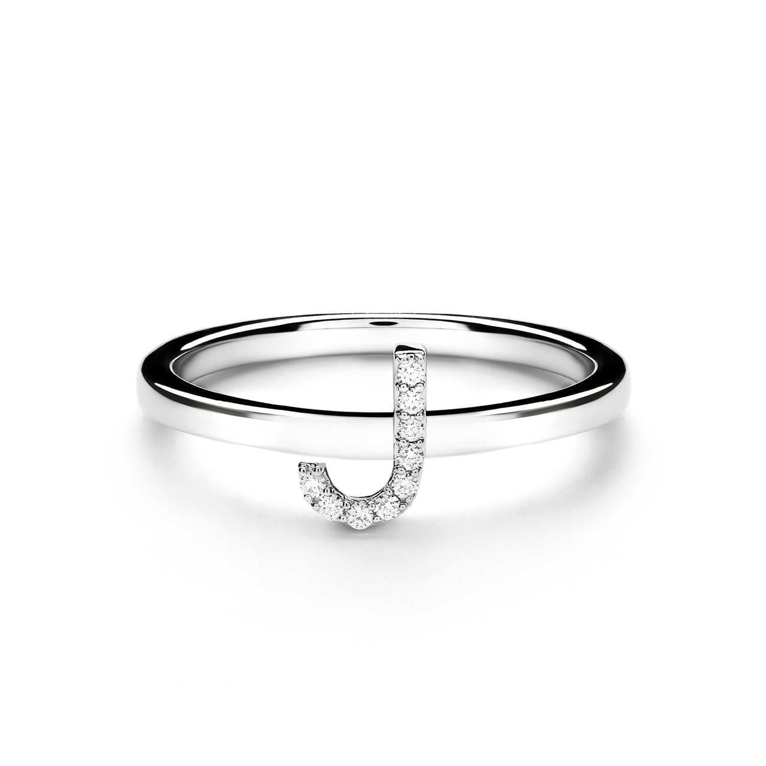 J Alphabet Diamond Ring (P1812100027)