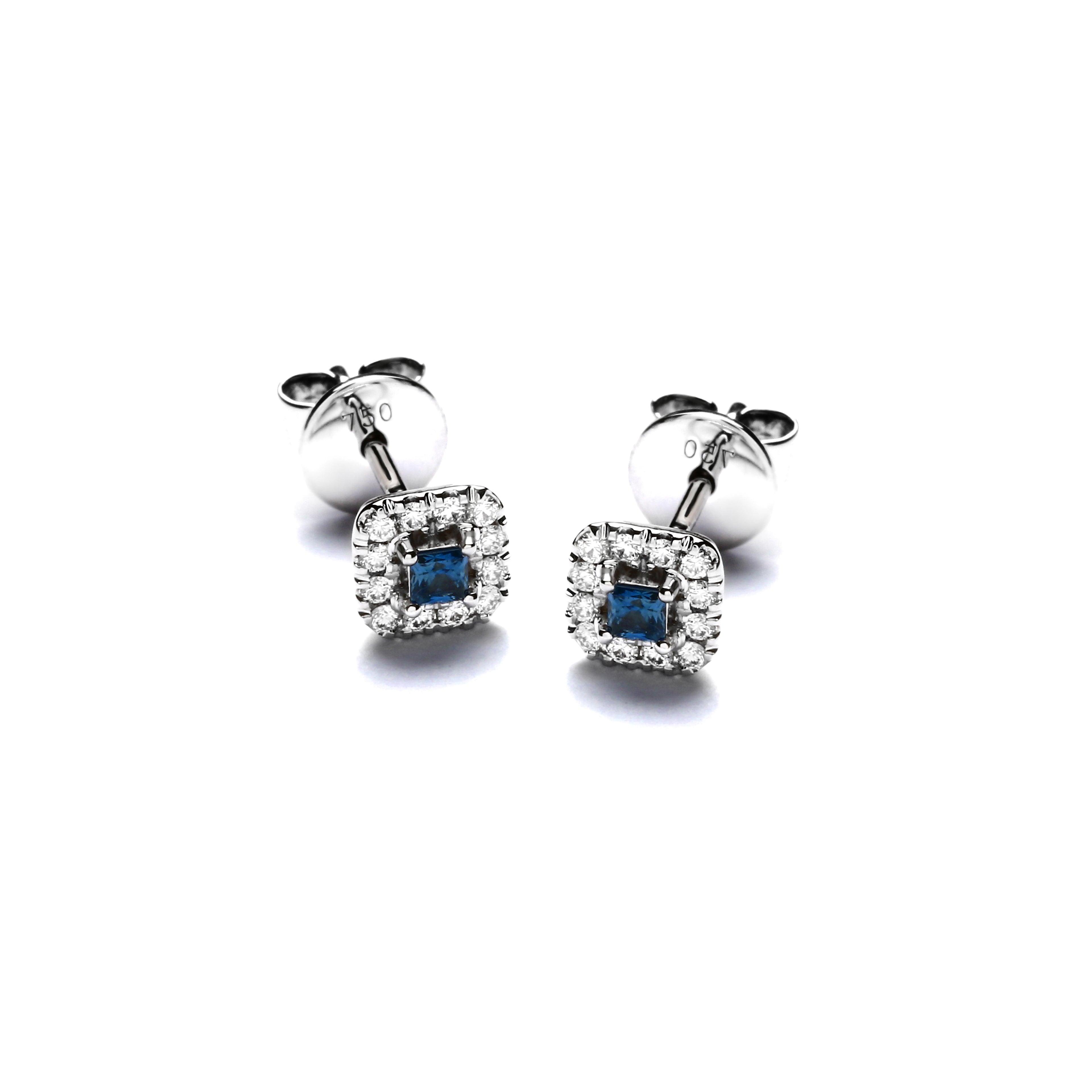 Murphy Diamond Earring With Blue Sapphire (P2104130116)