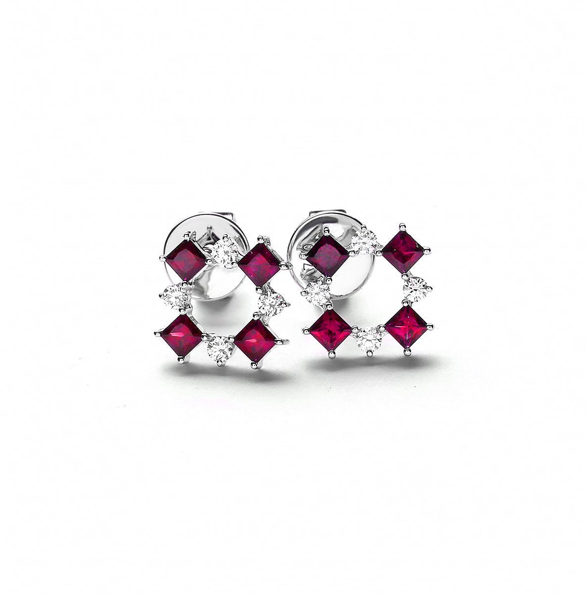 Peony Diamond Earring With Ruby (P2006260013)