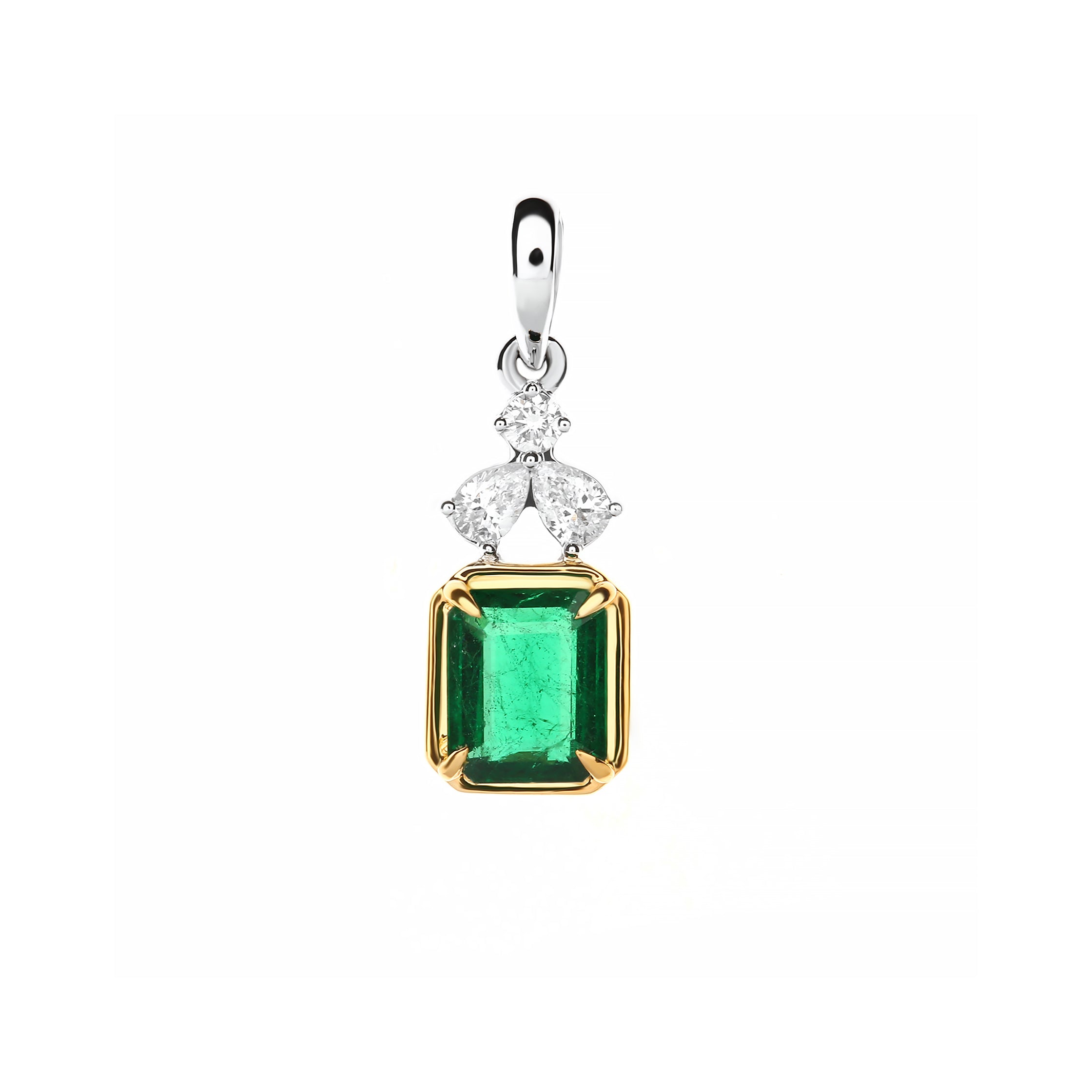 Philomena Diamond Pendant With Emerald (P2212070049)