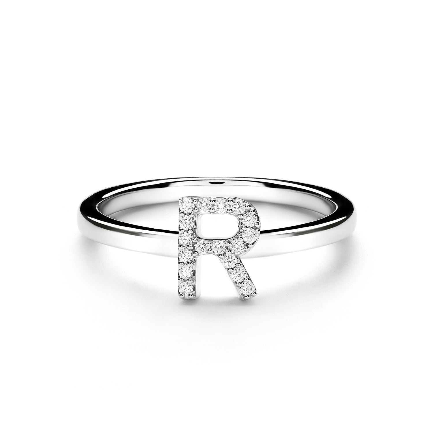 R Alphabet Diamond Ring (P1812100007)