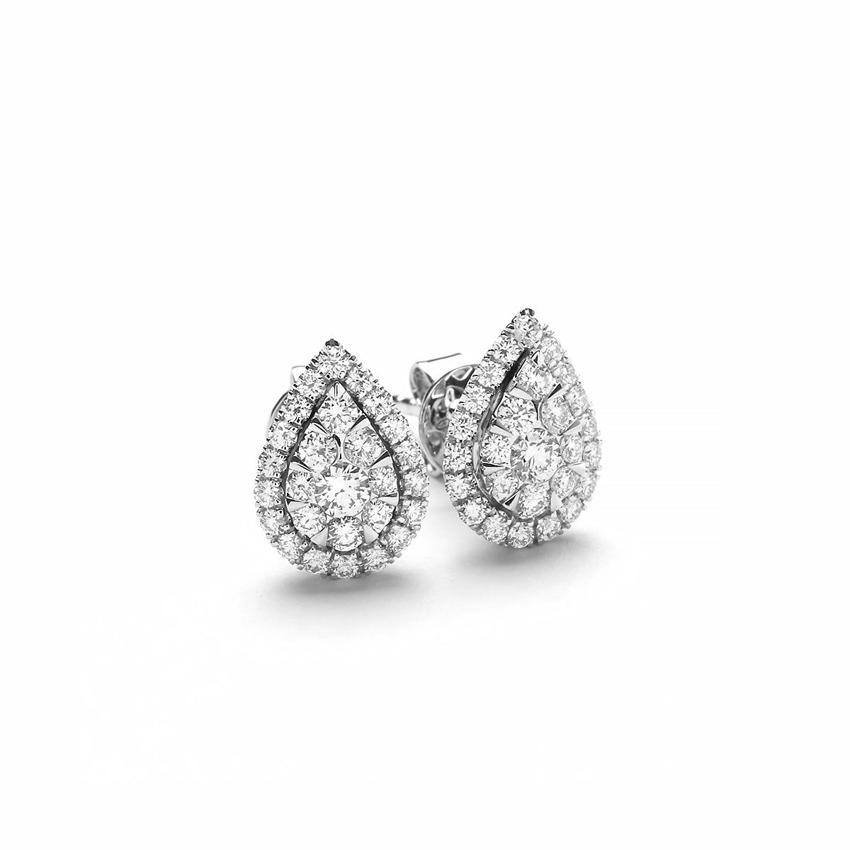 Tear Drop Set Diamond Earrings (P2003040208)