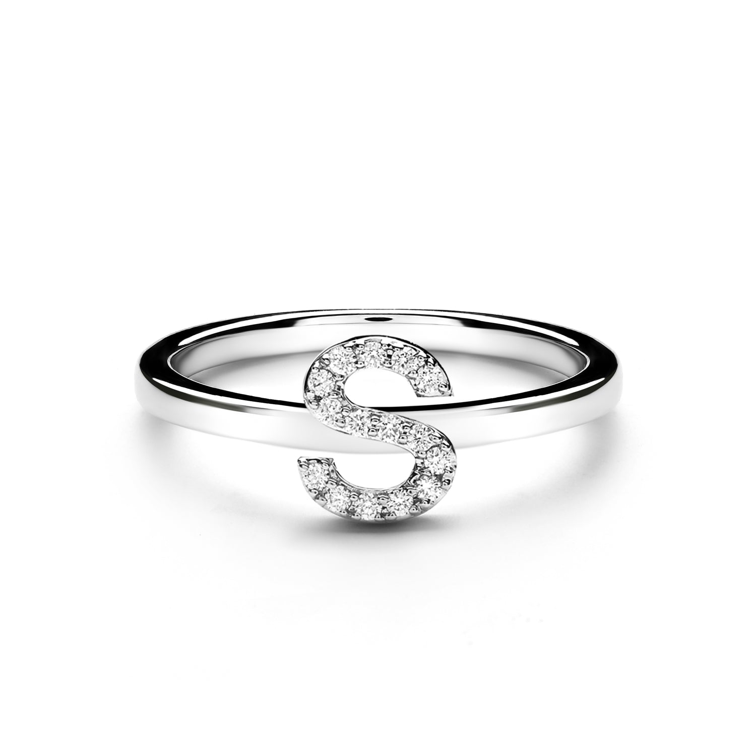 S Alphabet Diamond Ring (P1812100008)