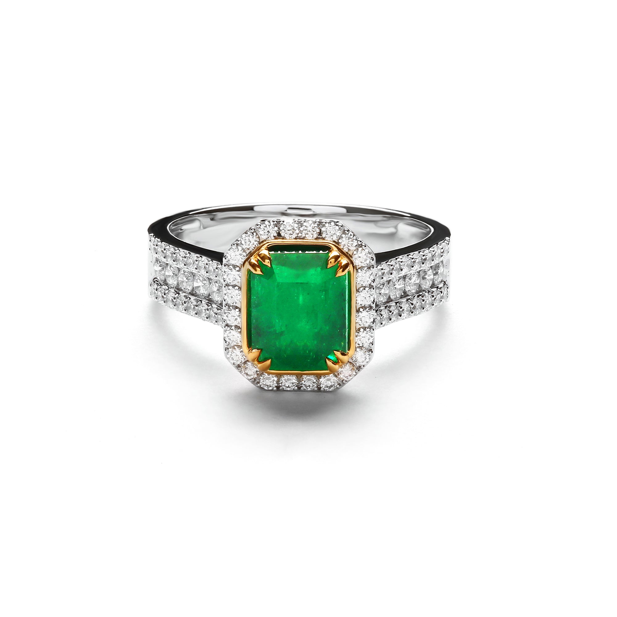 Shelley Diamond Ring With Emerald (P2303020004)