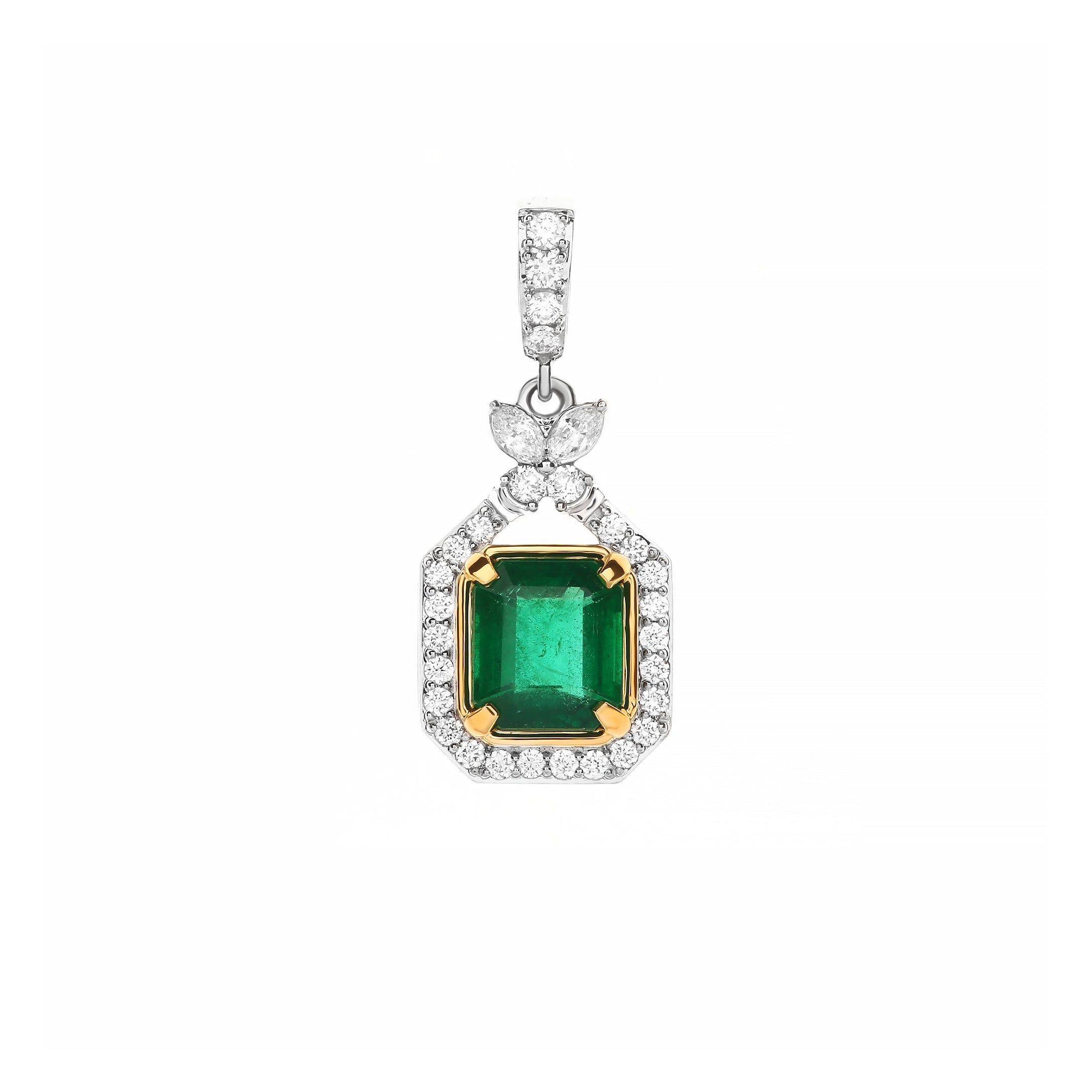 Sibylla Diamond Pendant With Emerald (P2301060010)