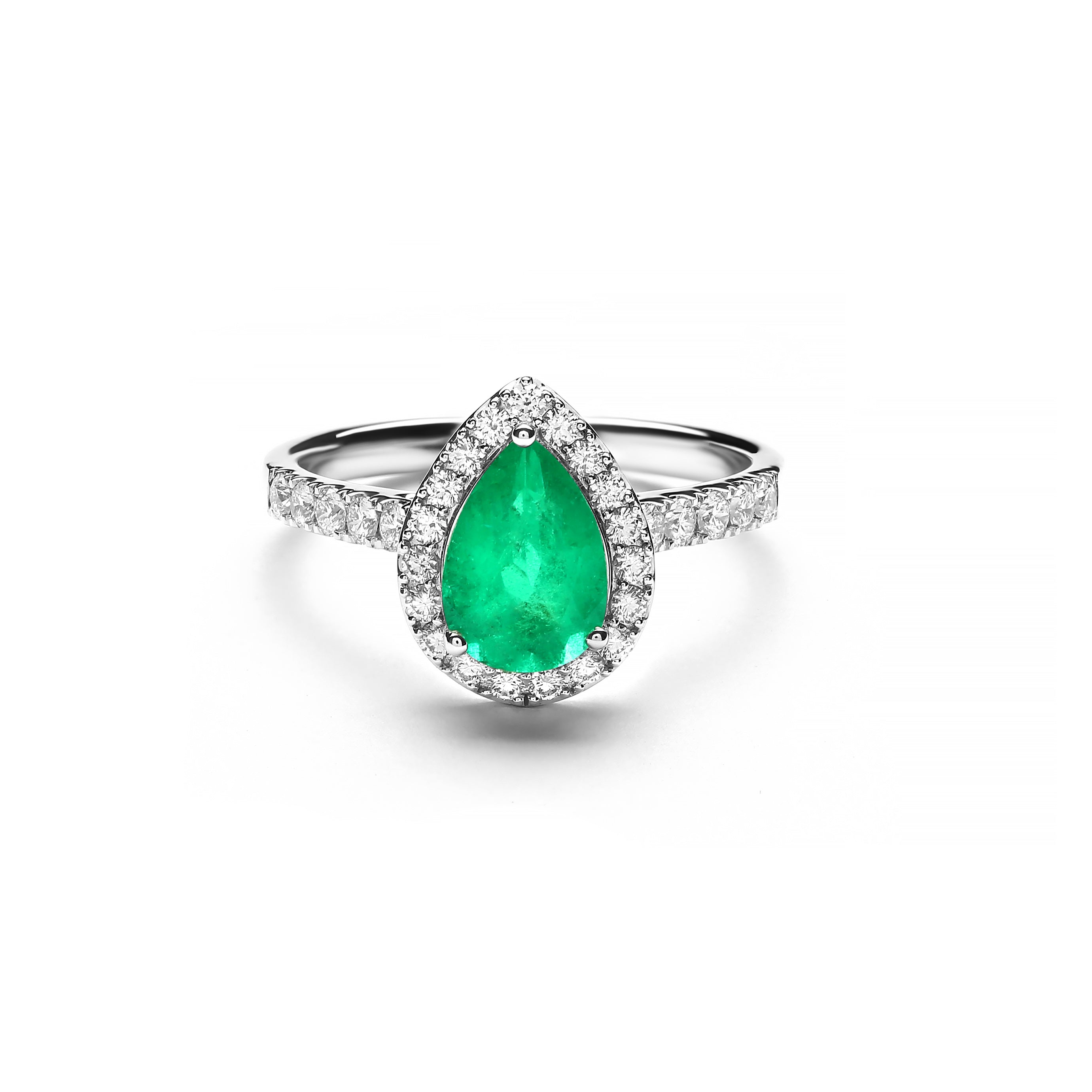 Vanellope Diamond Ring With Emerald (P2208300013)