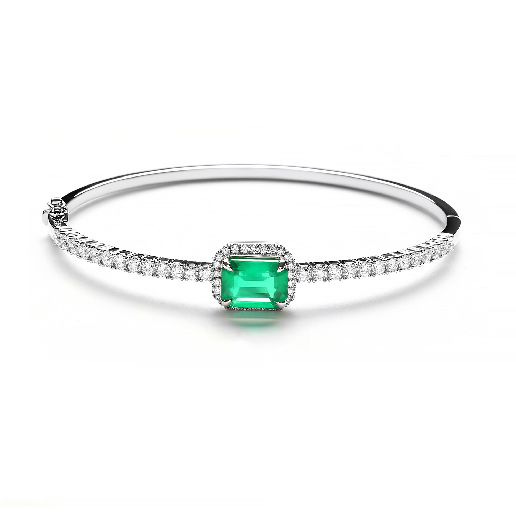 Anneliese Diamond Bangle With Emerald (P2210260026)
