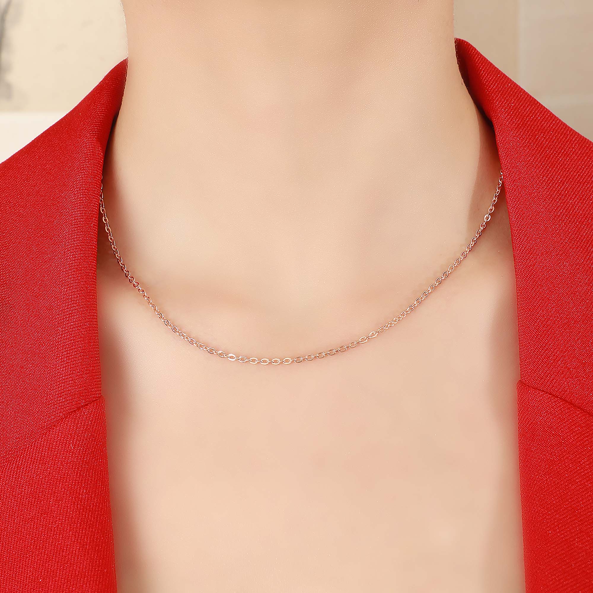 Fancy Gold Necklace Chain 18K Rosegold (S2211220243)