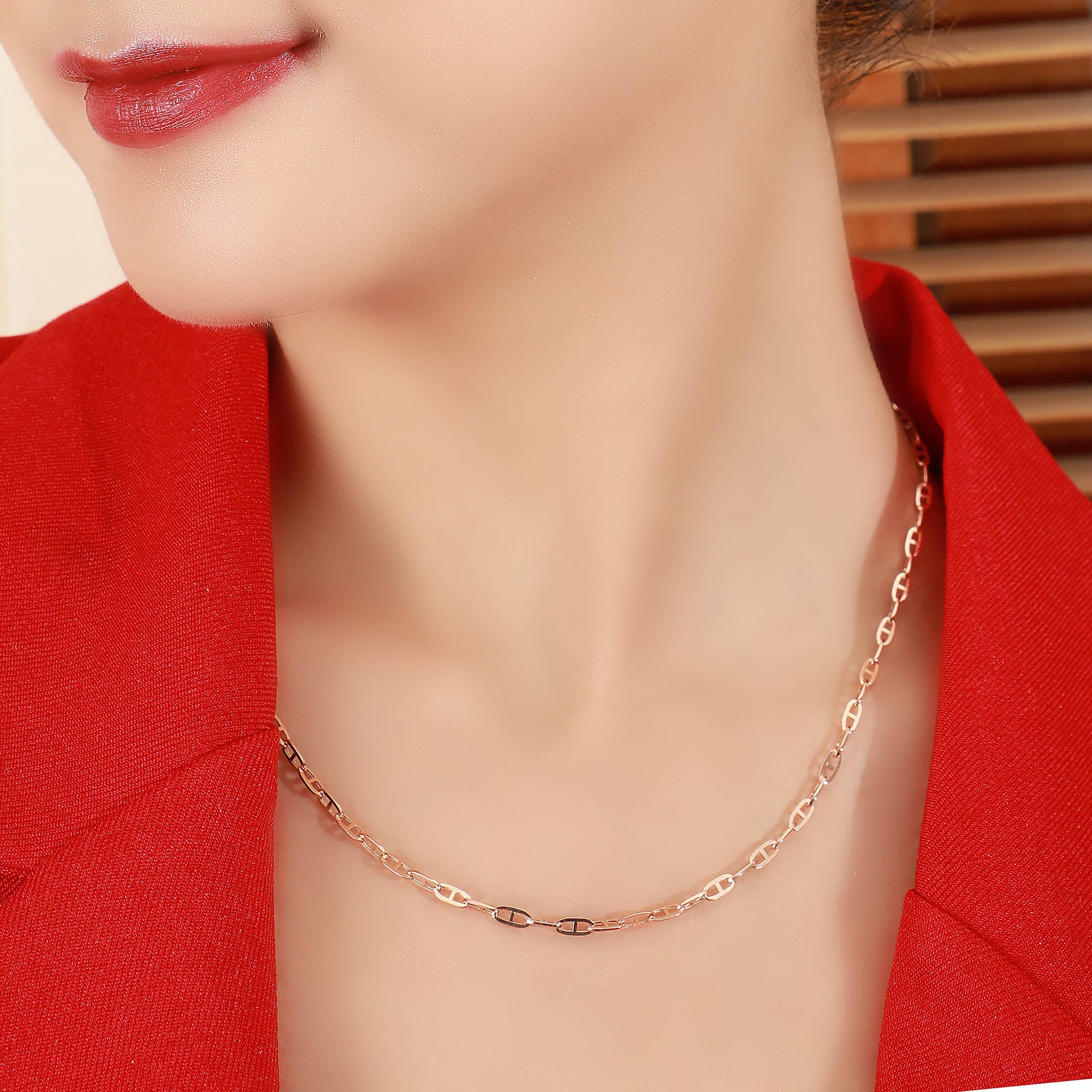 Paper Gold Necklace Chain 18K Rosegold (S2304040080)