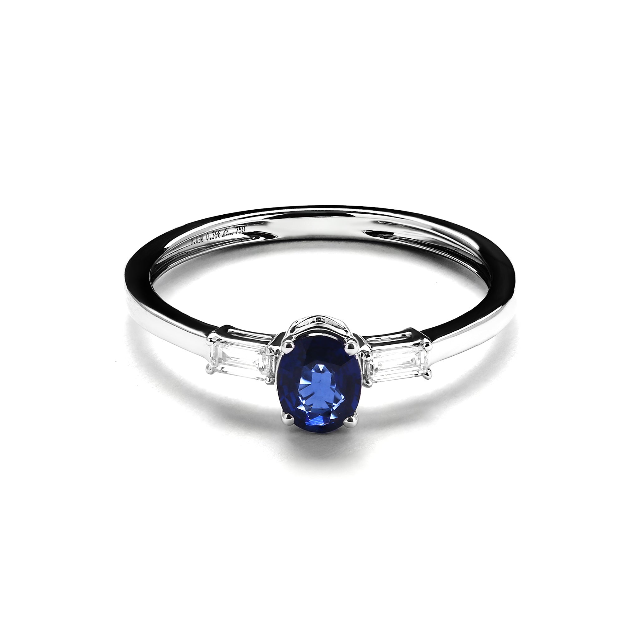 Aquamarine Diamond Ring With Blue Sapphire (P2405230108)