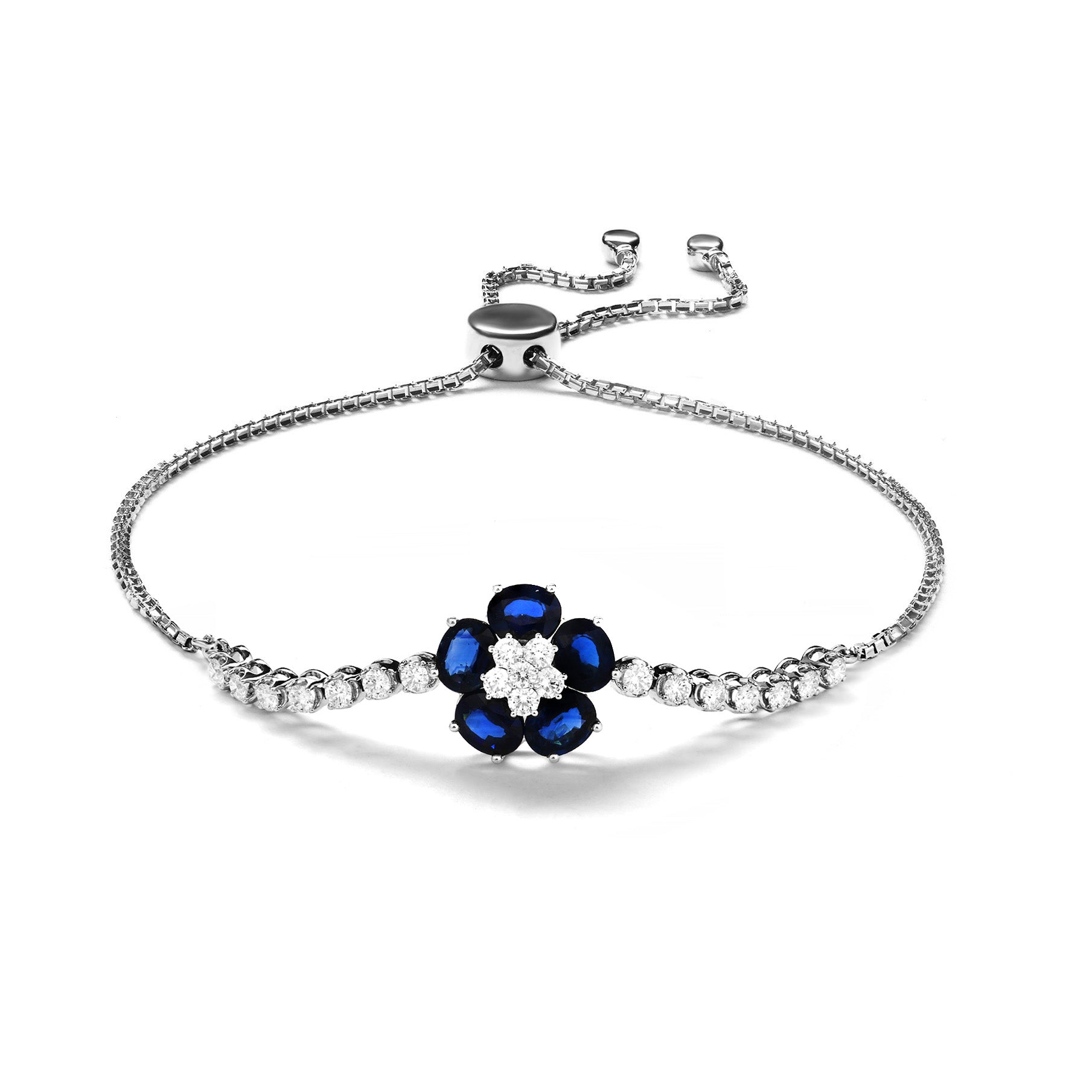 Azulea Diamond Bracelet With Blue Sapphire (P2405240242)