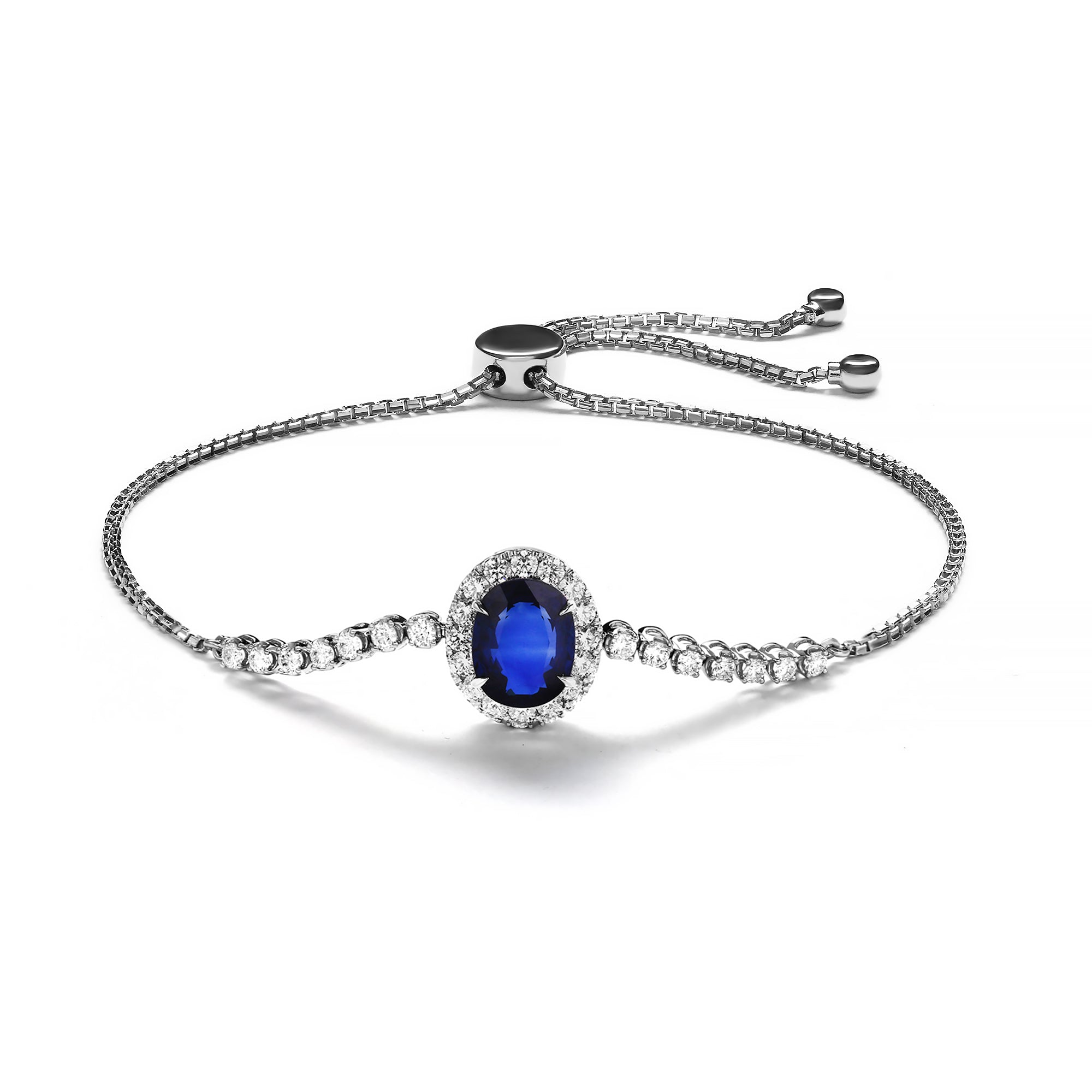 Deniz Diamond Bracelet With Blue Sapphire (P2405270003)