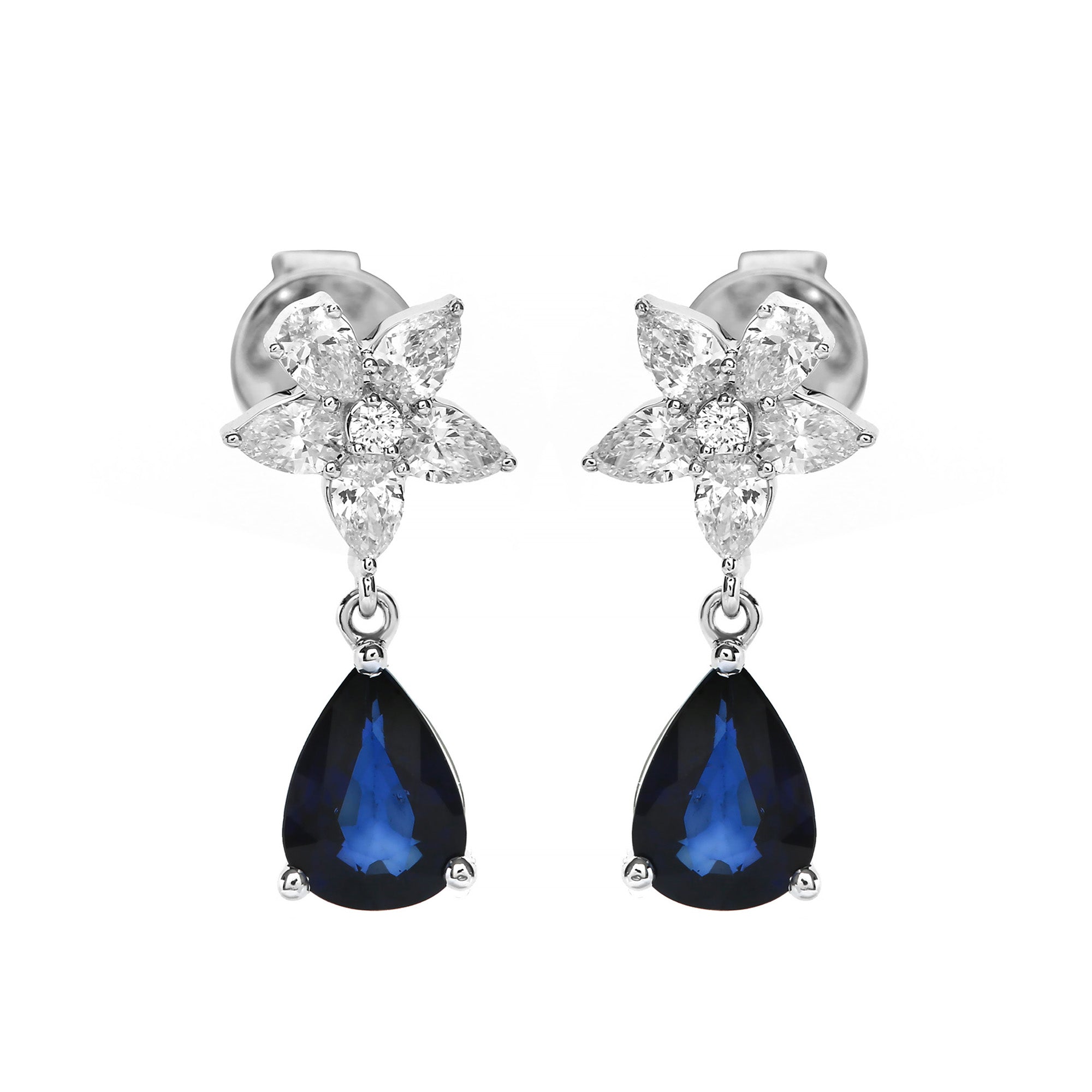 Elysor Diamond Earring With Blue Sapphire (P2507300014)