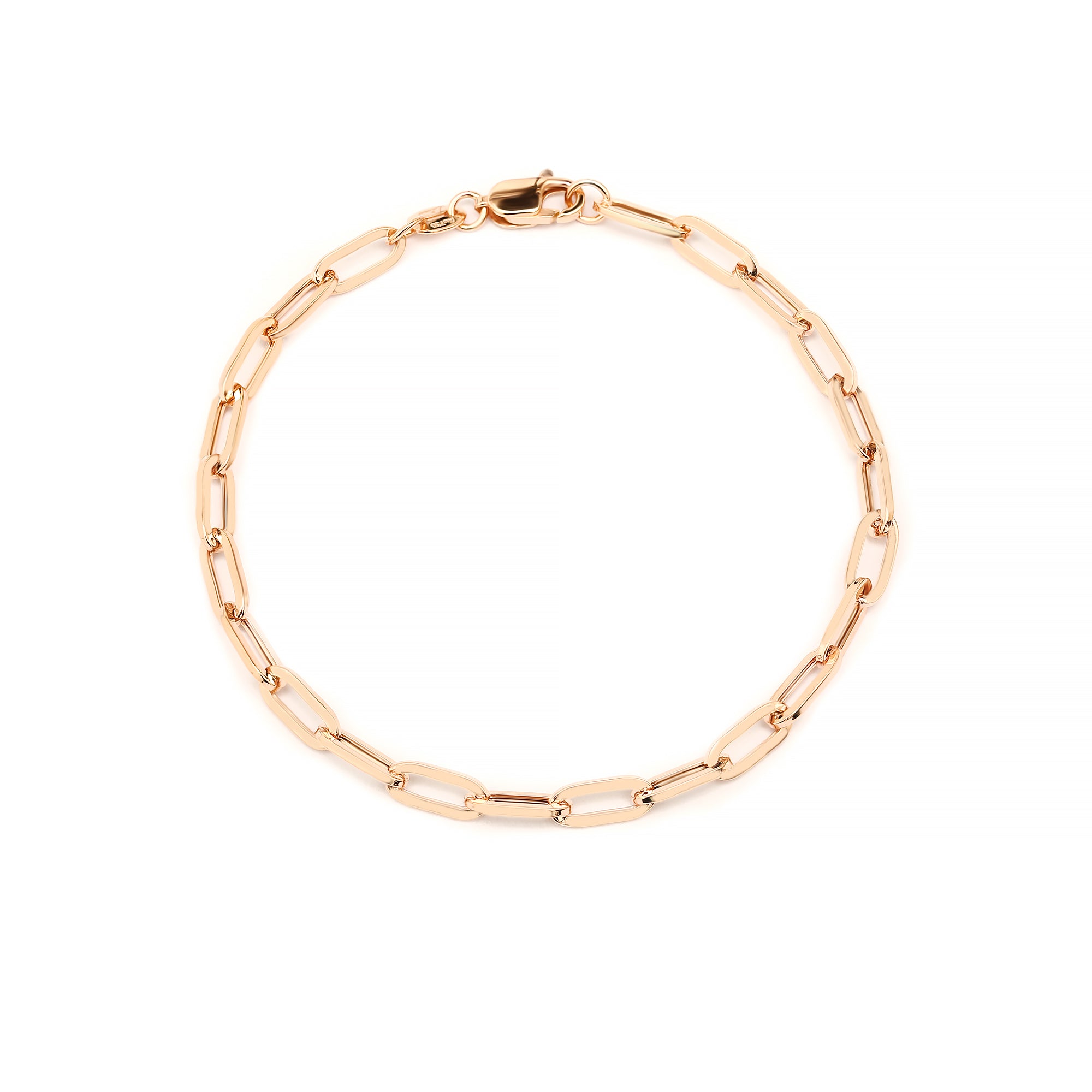 H Paper Clip 0.85 Gold Bracelet Chain 18K Rosegold (S2304040367)