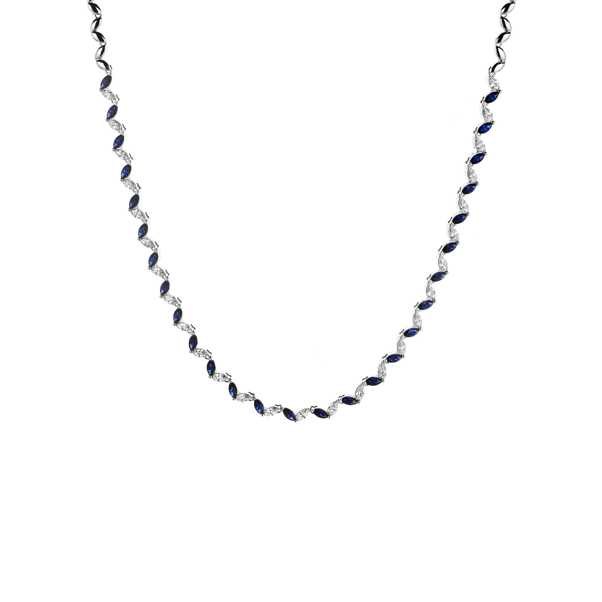 Margaux Diamond Necklace With Blue Sapphire (D2410300001)