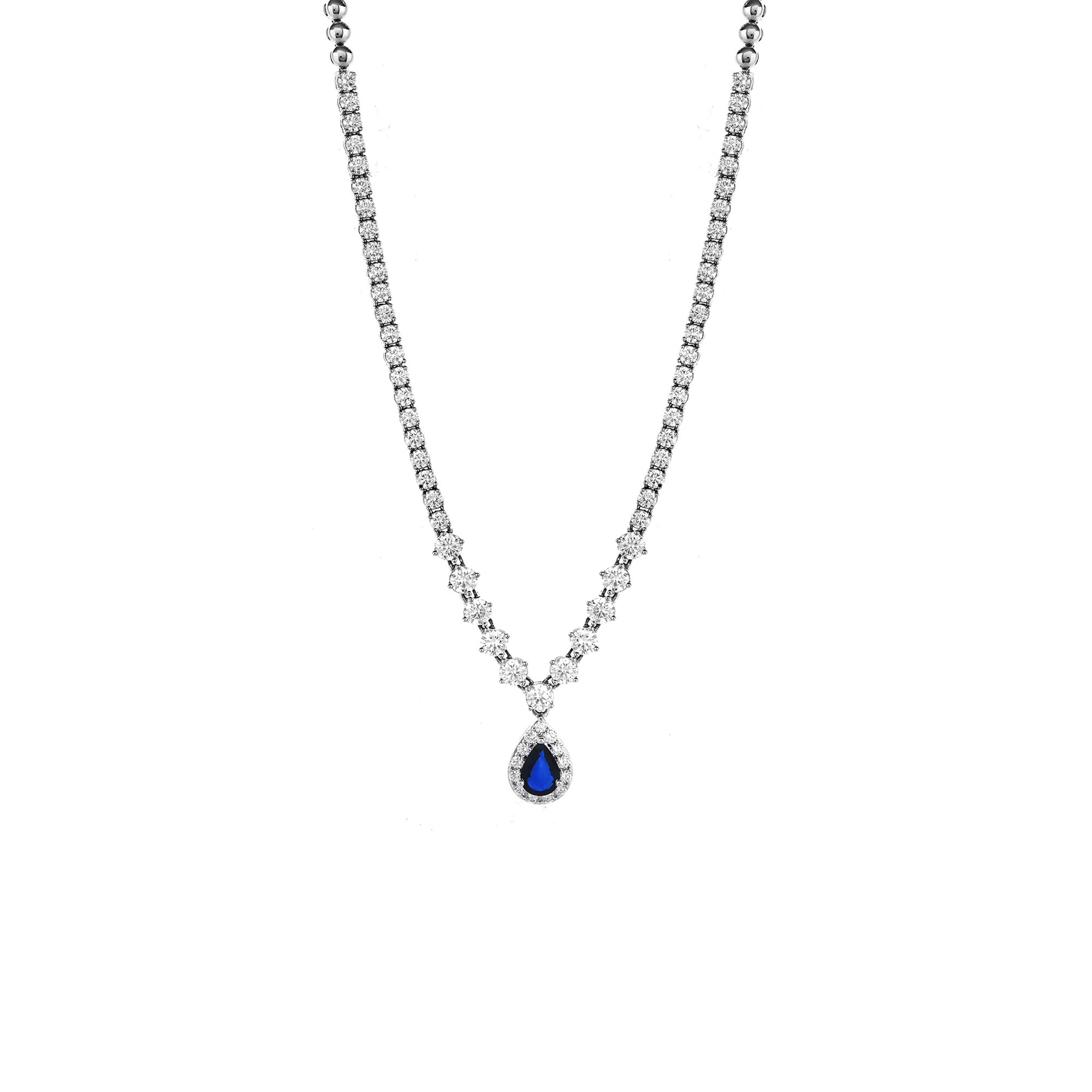 Melric Diamond Necklace With Blue Sapphire (P2503190037)