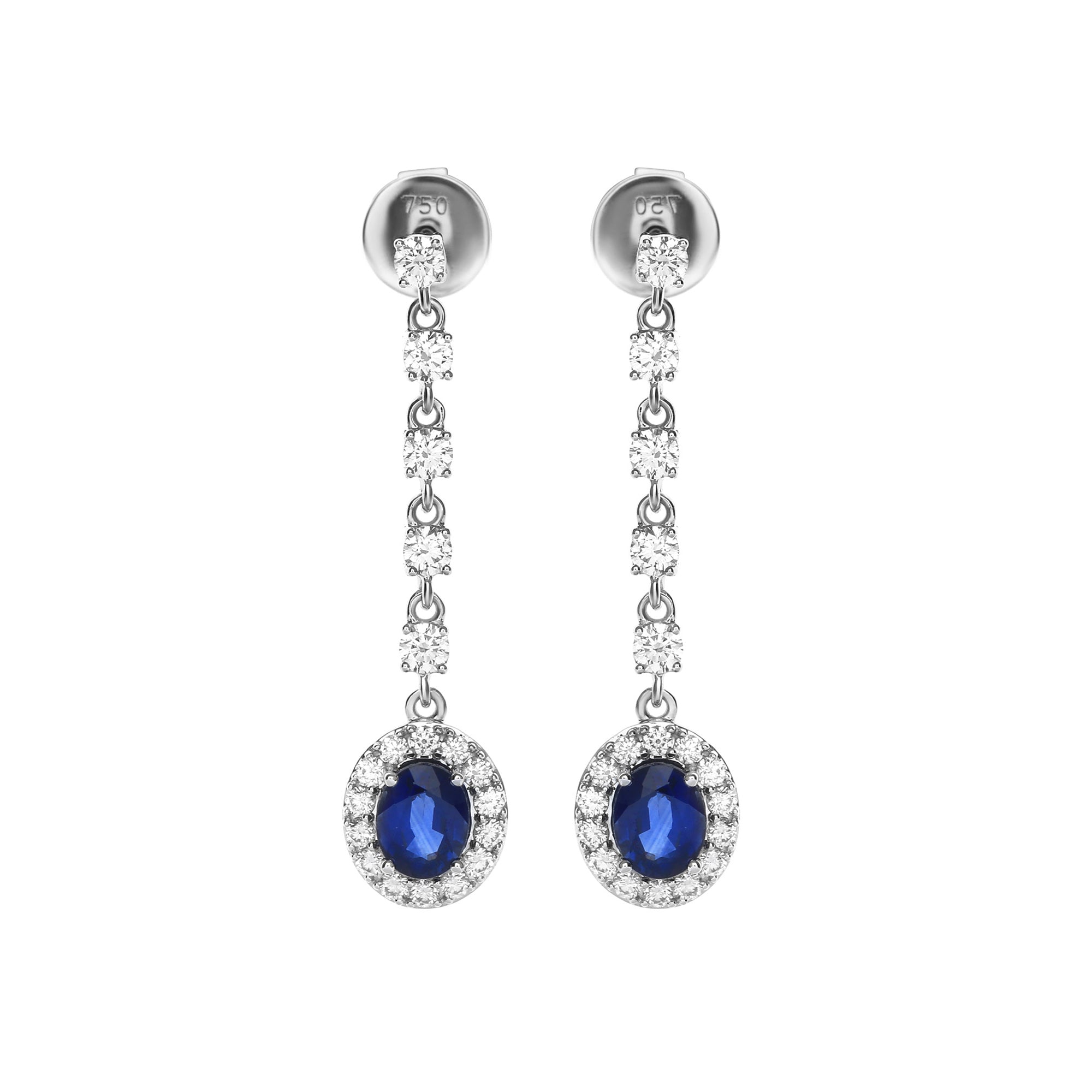 Nireth Diamond Earring With Blue Sapphire (P2507300015)