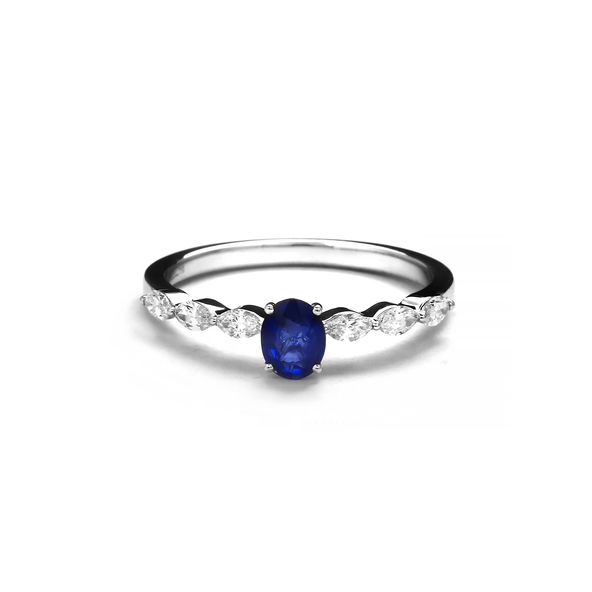 Bleu Diamond Ring With Blue Sapphire (P2411250128)