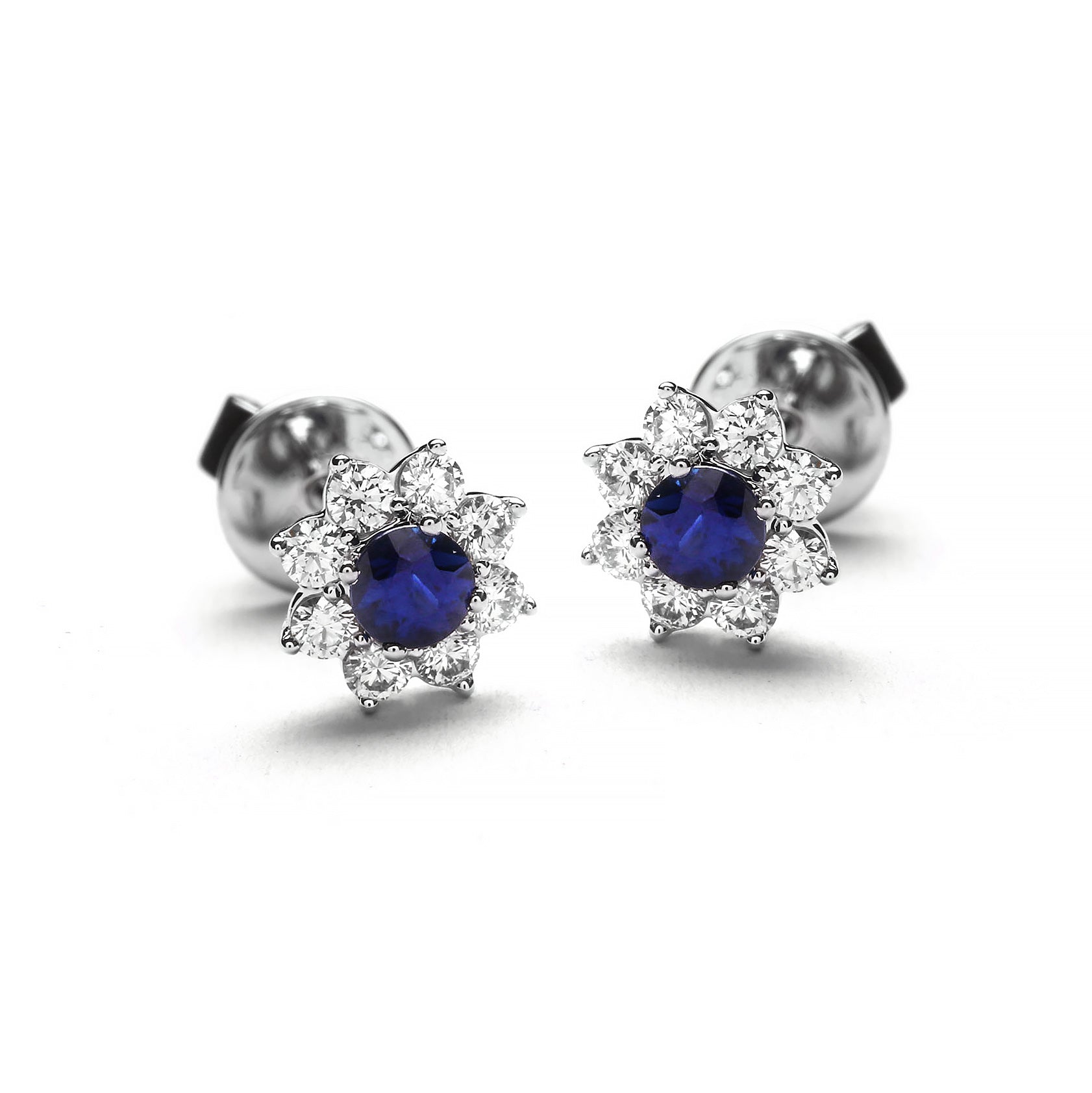 Ernestine Diamond Earring With Blue Sapphire (P2312190007)