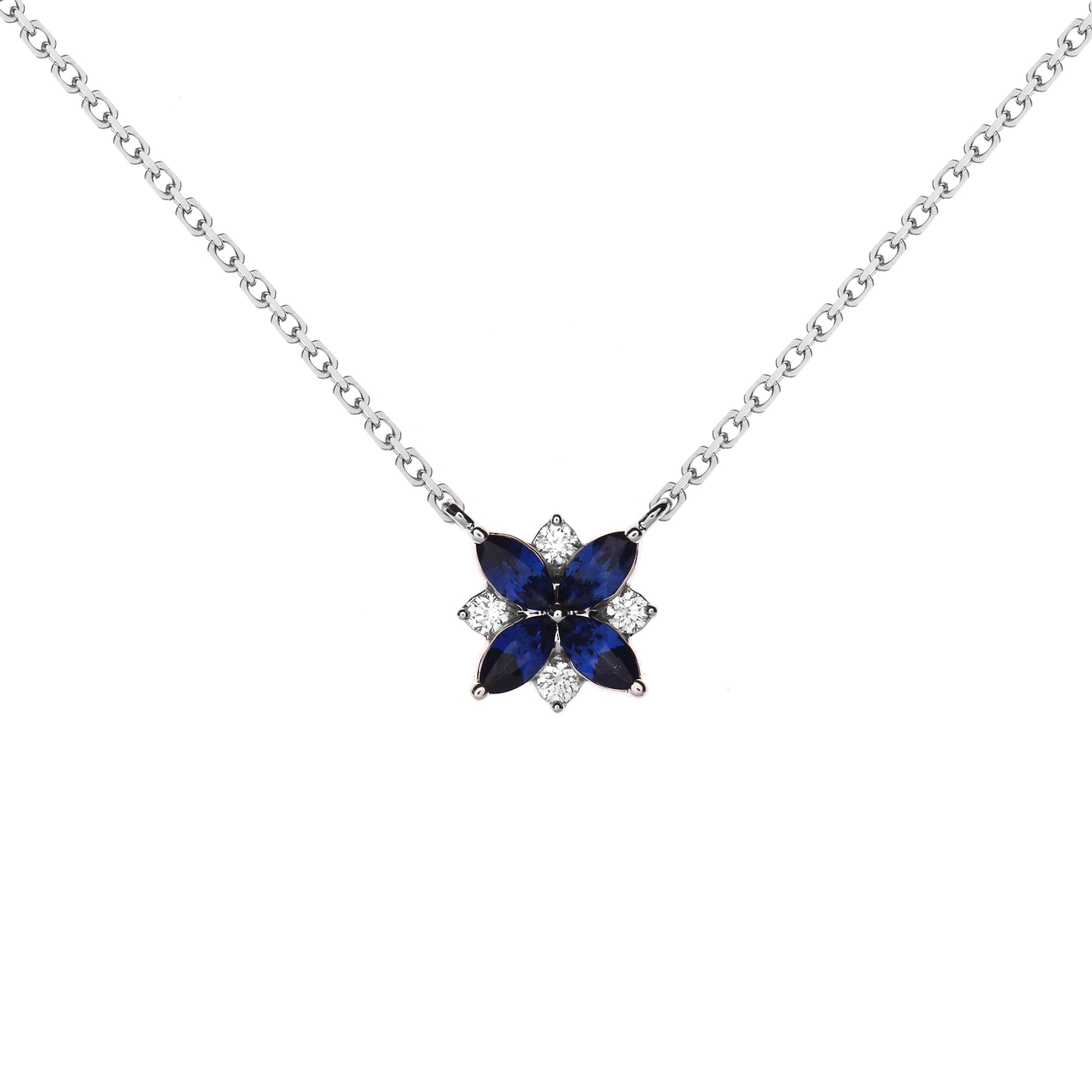 Este Diamond Necklace With Blue Sapphire (P2312190008)