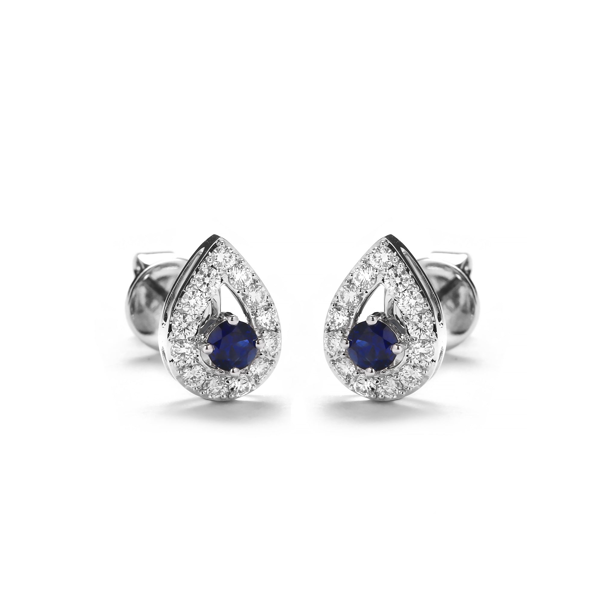 Flow Diamond Earring With Blue Sapphire (P2502150002)