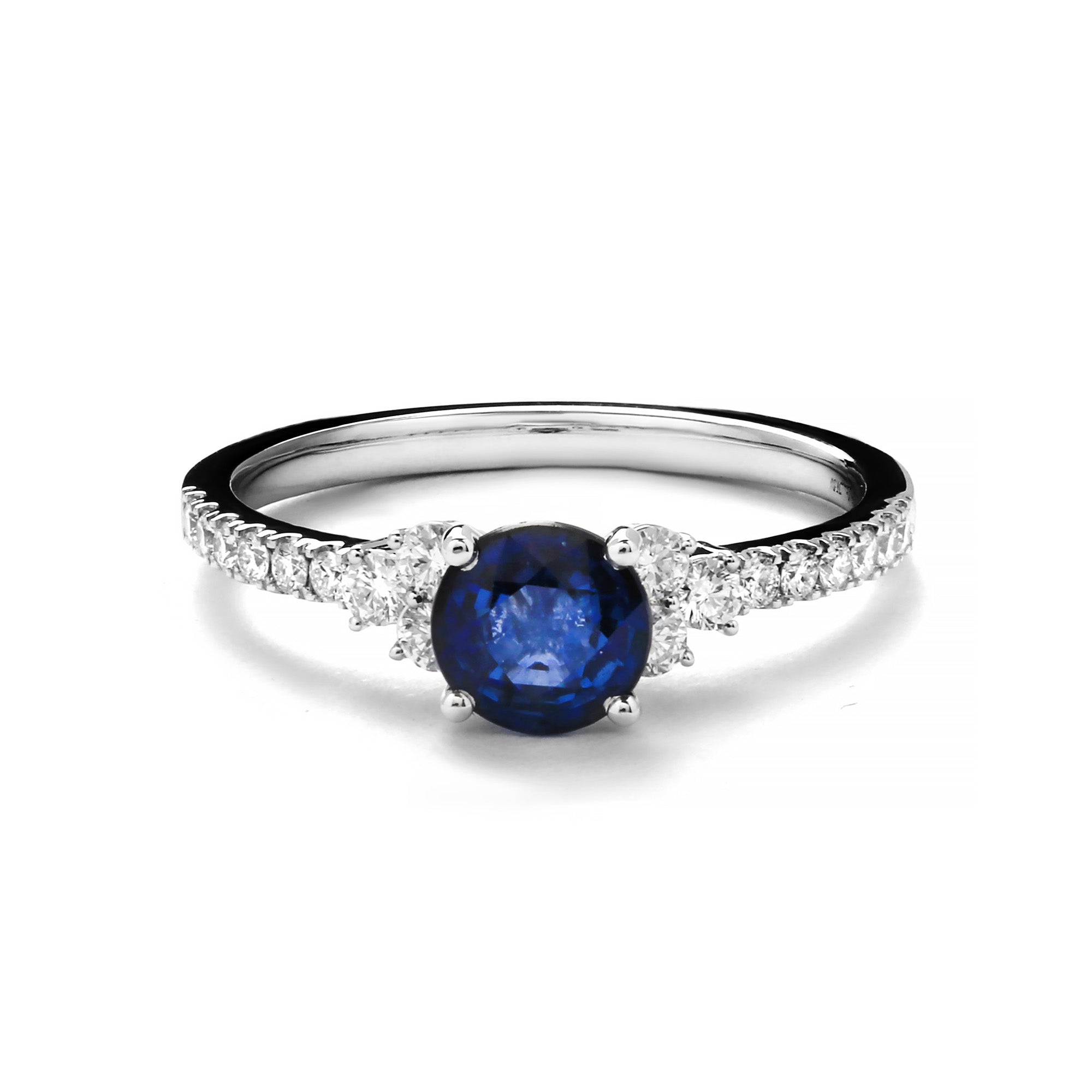 Glacial Diamond Ring With Blue Sapphire (D2409200007)