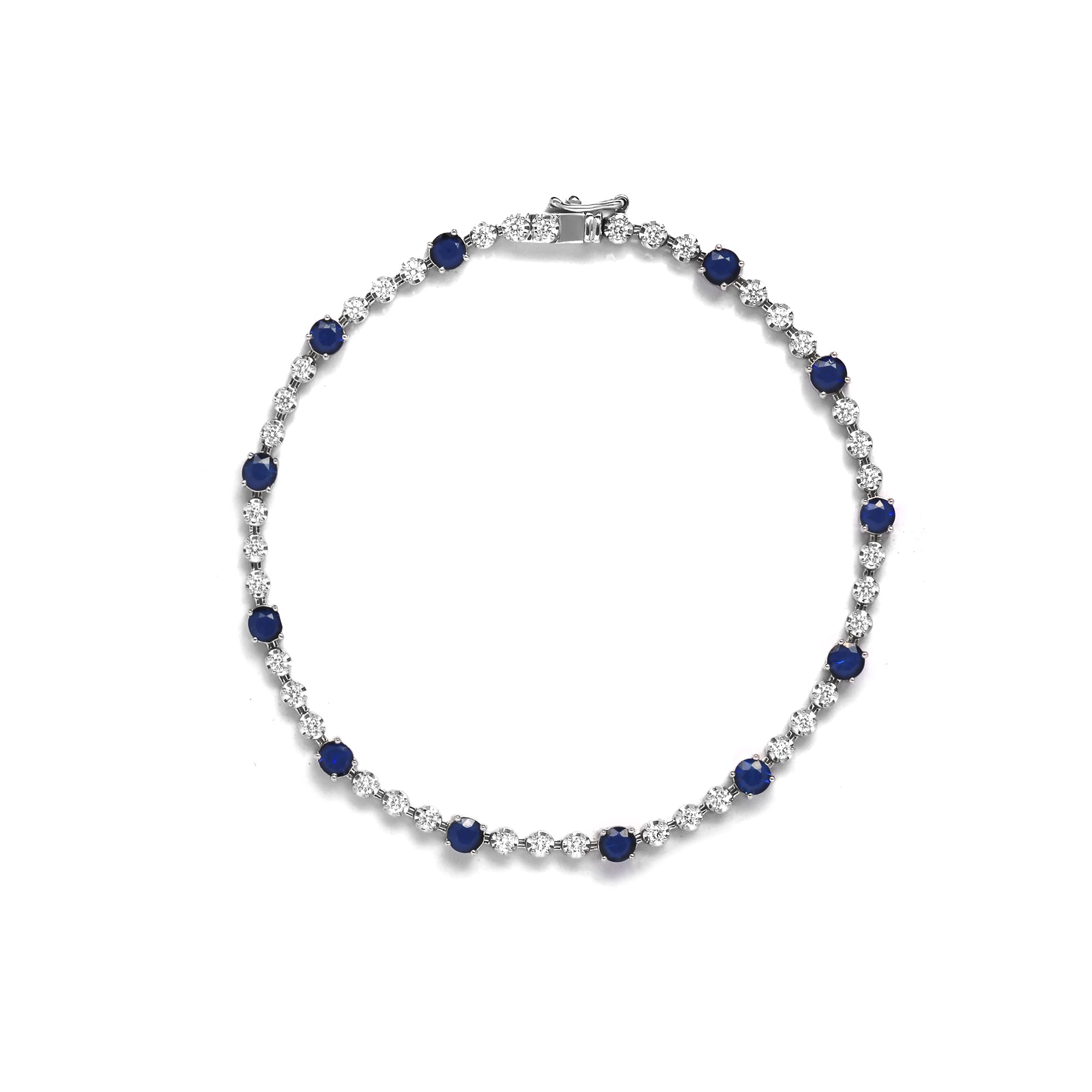 Glimer Diamond Bracelet With Blue Sapphire (D2412060011)
