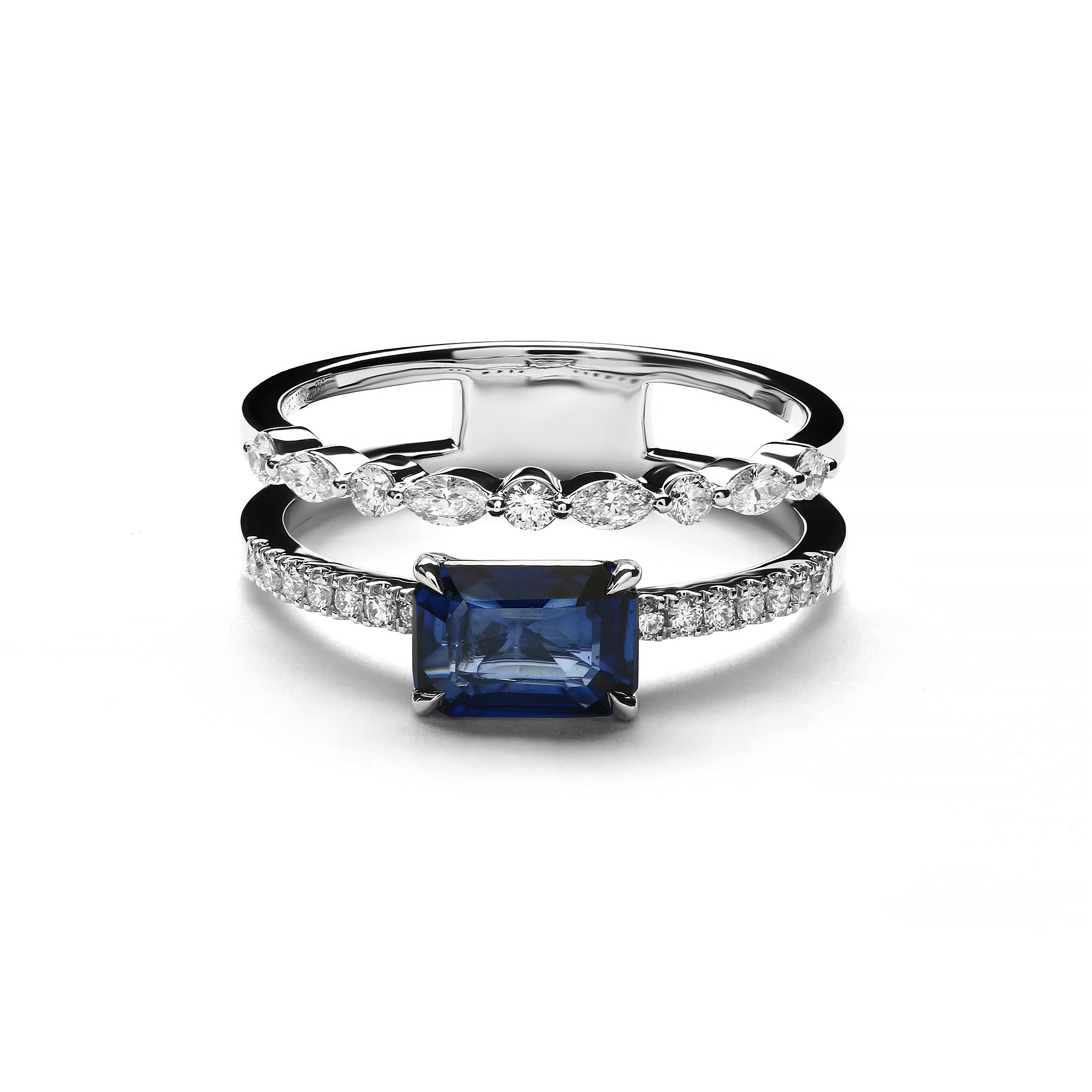 Jonquil Diamond Ring With Blue Sapphire (P2312110018)